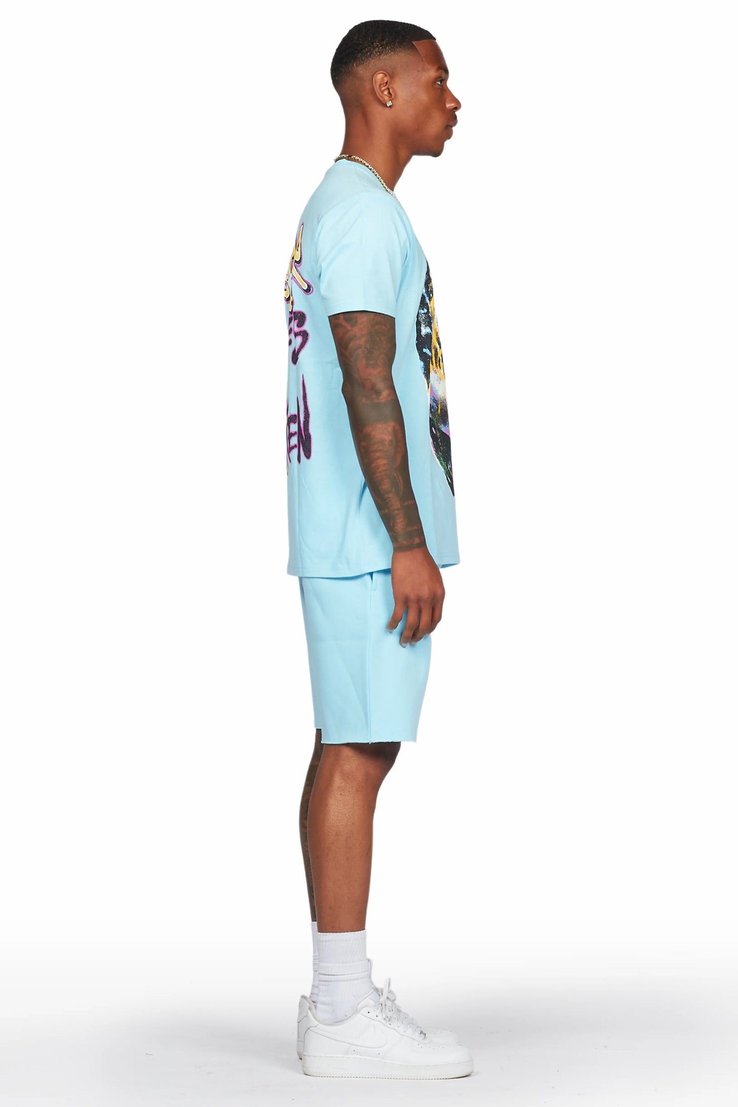 Hair Baby Blue T-Shirt/Short Set