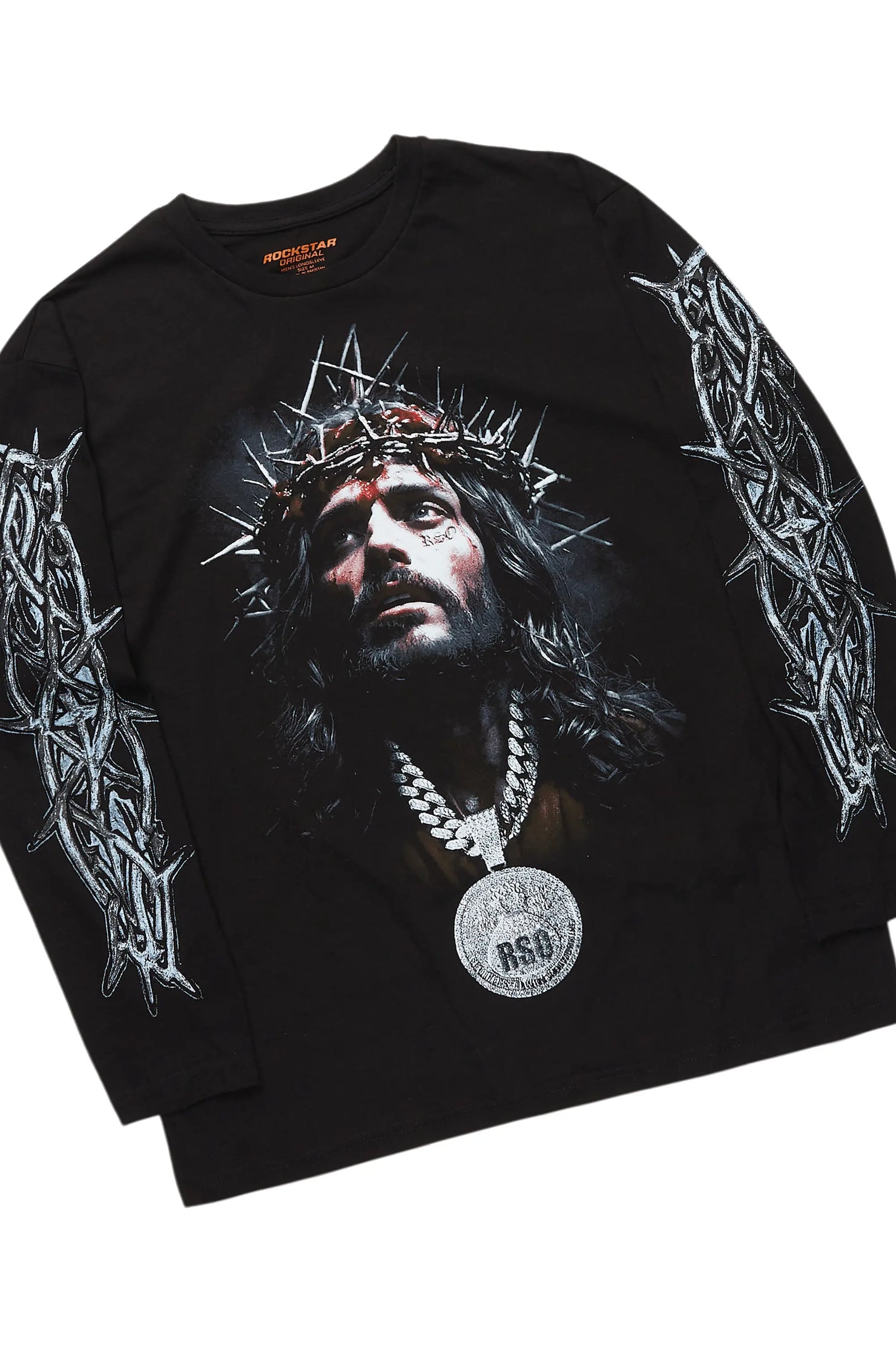 Amina Black/Burgundy Long Sleeve T-Shirt/Baggy Pant Set