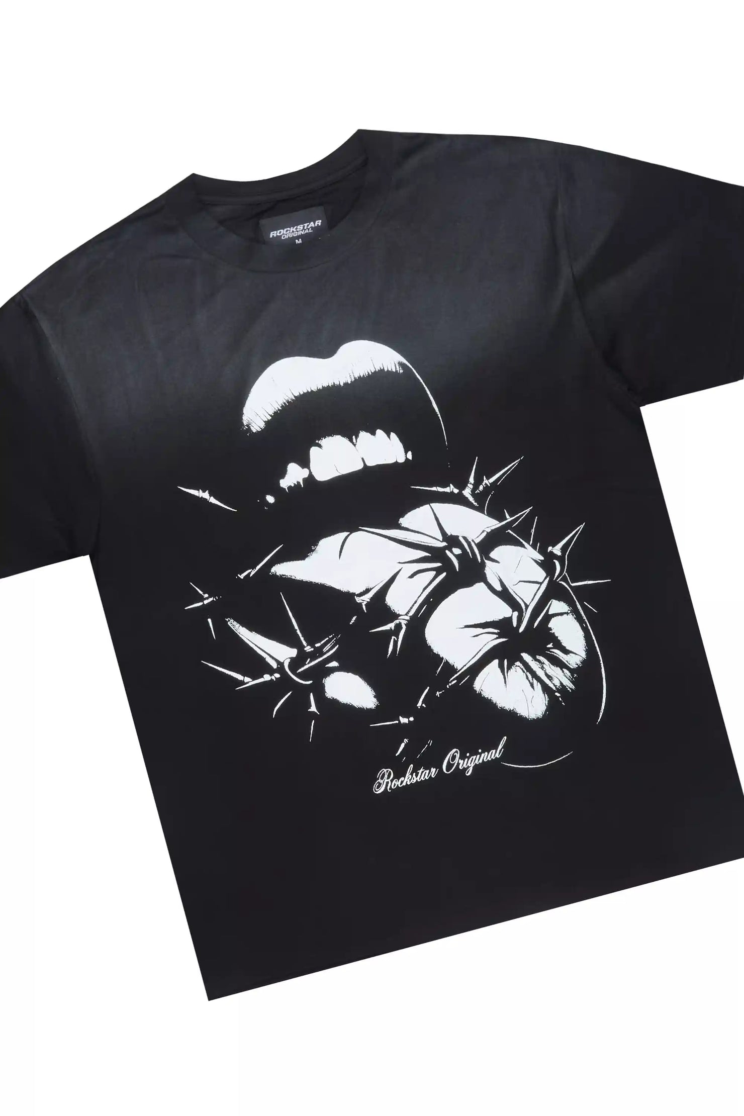 Schmear Black Oversized Graphic T-Shirt/Painted Stacked Flare Jean Bundle