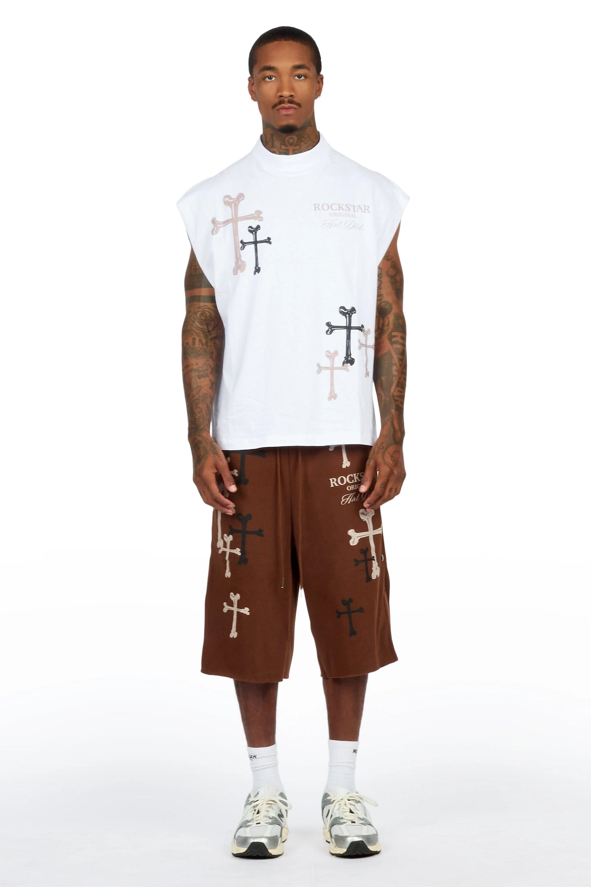 Roddy Brown Cut Sleeve T-Shirt/ Short Set
