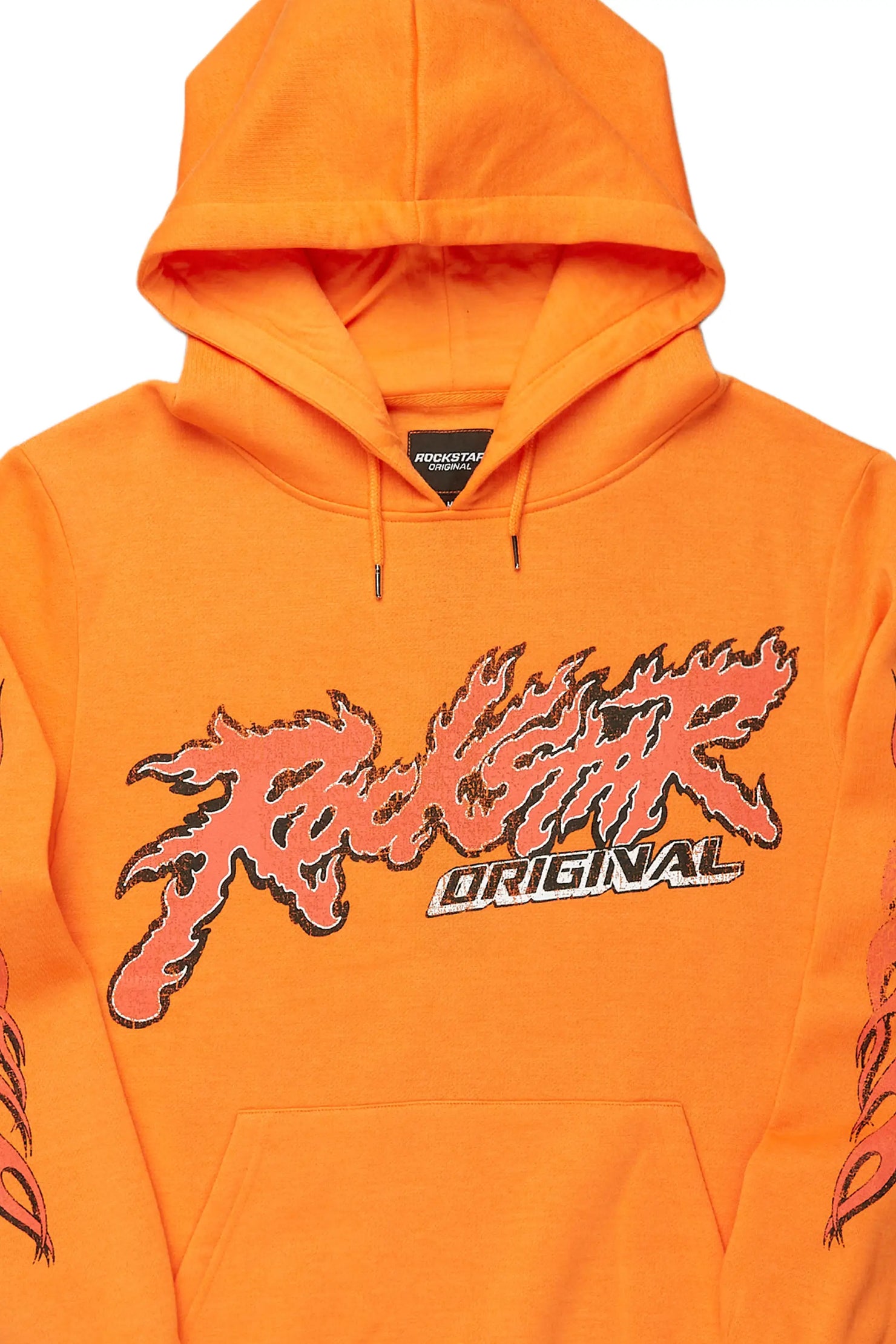 Yash Orange Graphic Hoodie
