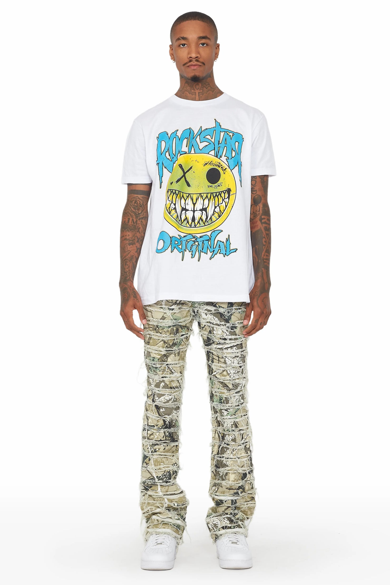 Cassius Tree Camo Stacked Flare Jean