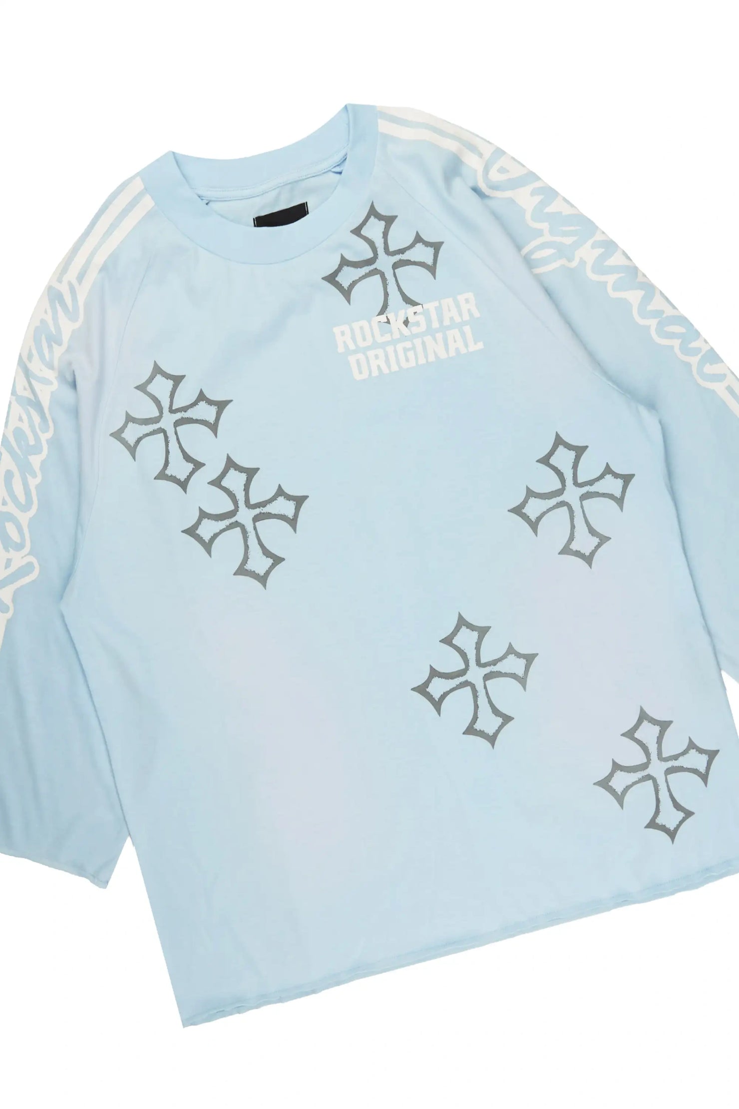 Osso Sky Blue 3/4 Sleeve T-Shirt Double Waisted Jort Set