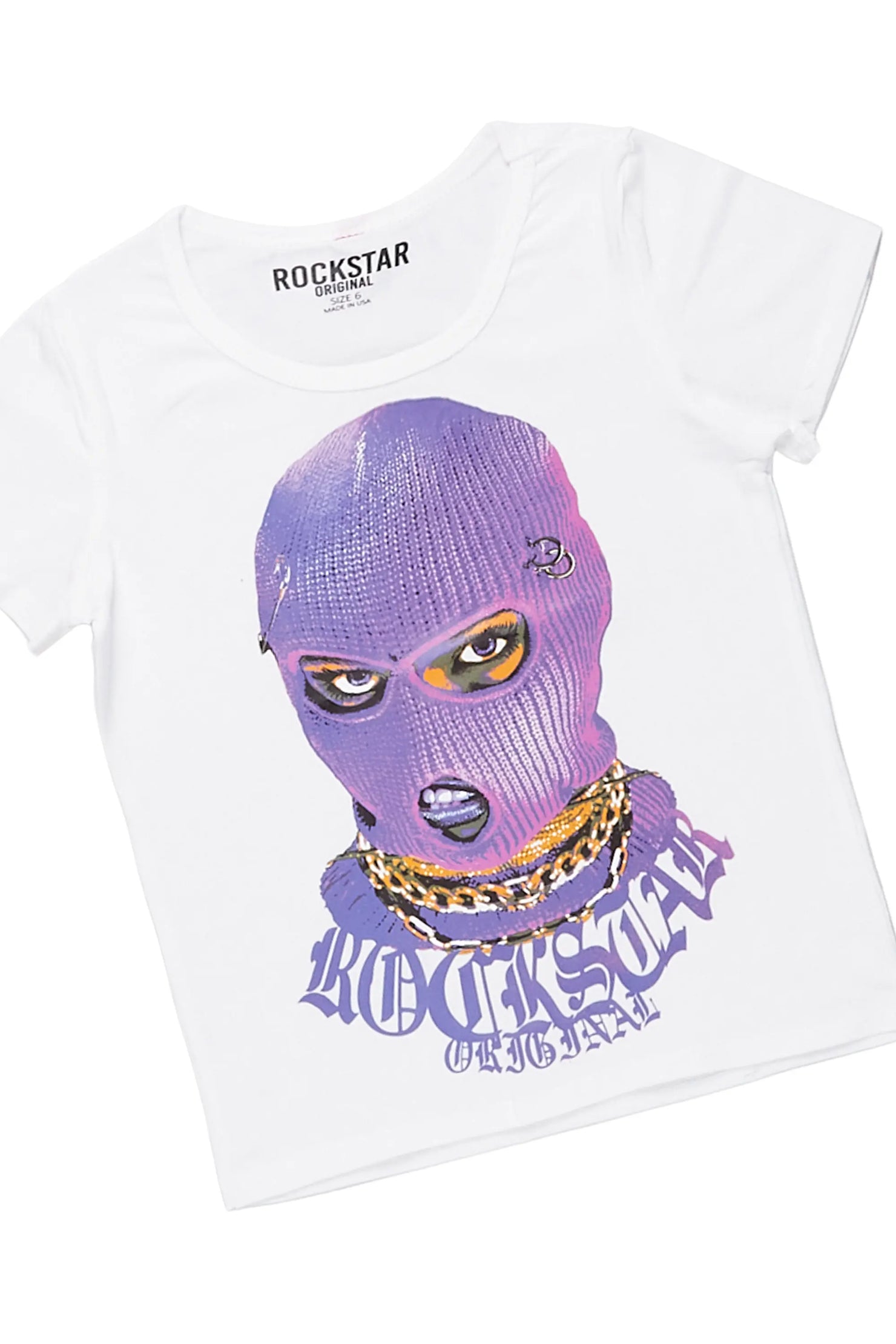 Girls Mura White T-Shirt/Denim Short Set