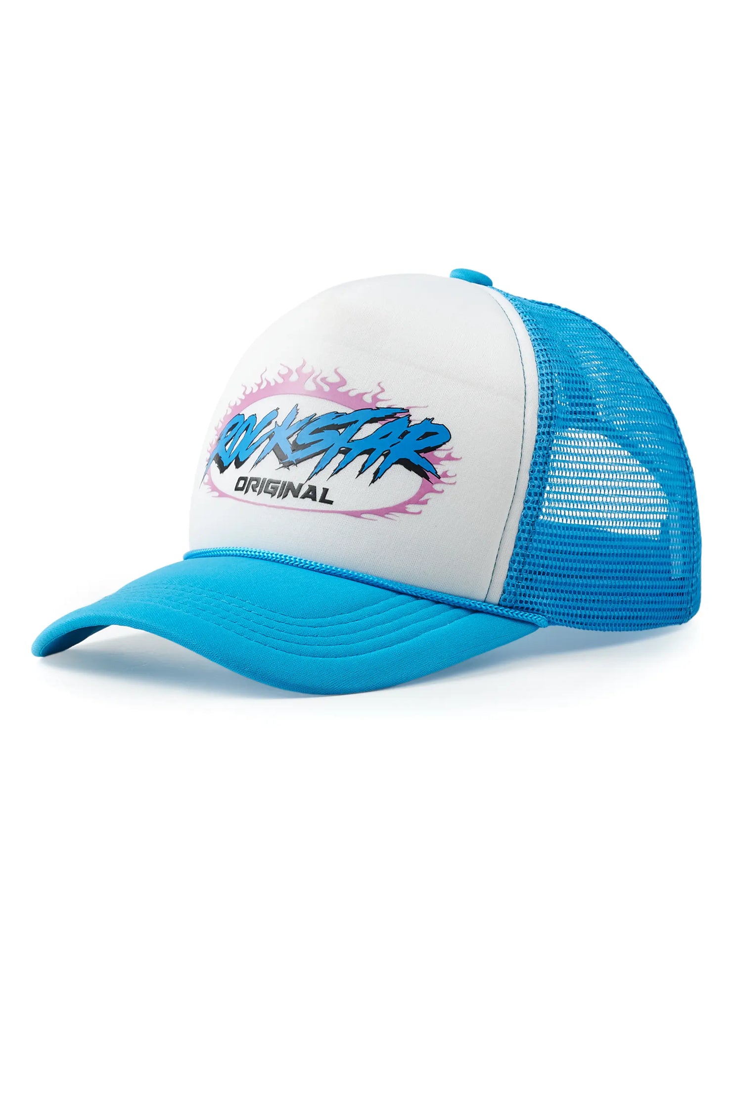 Quito White/Aqua Graphic Trucker Hat