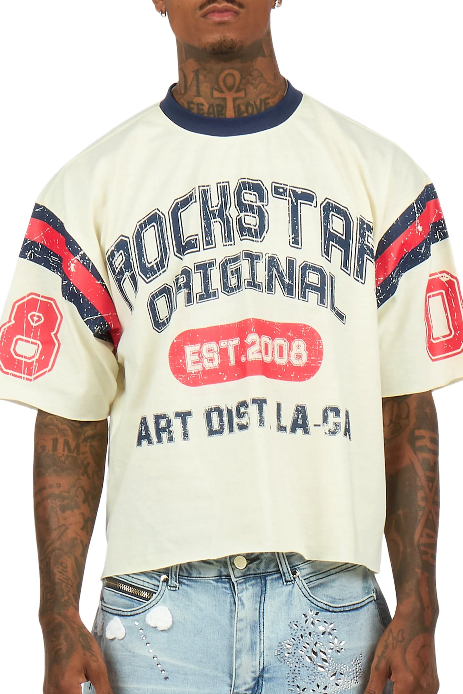Vidam Beige Boxy Crop Tee