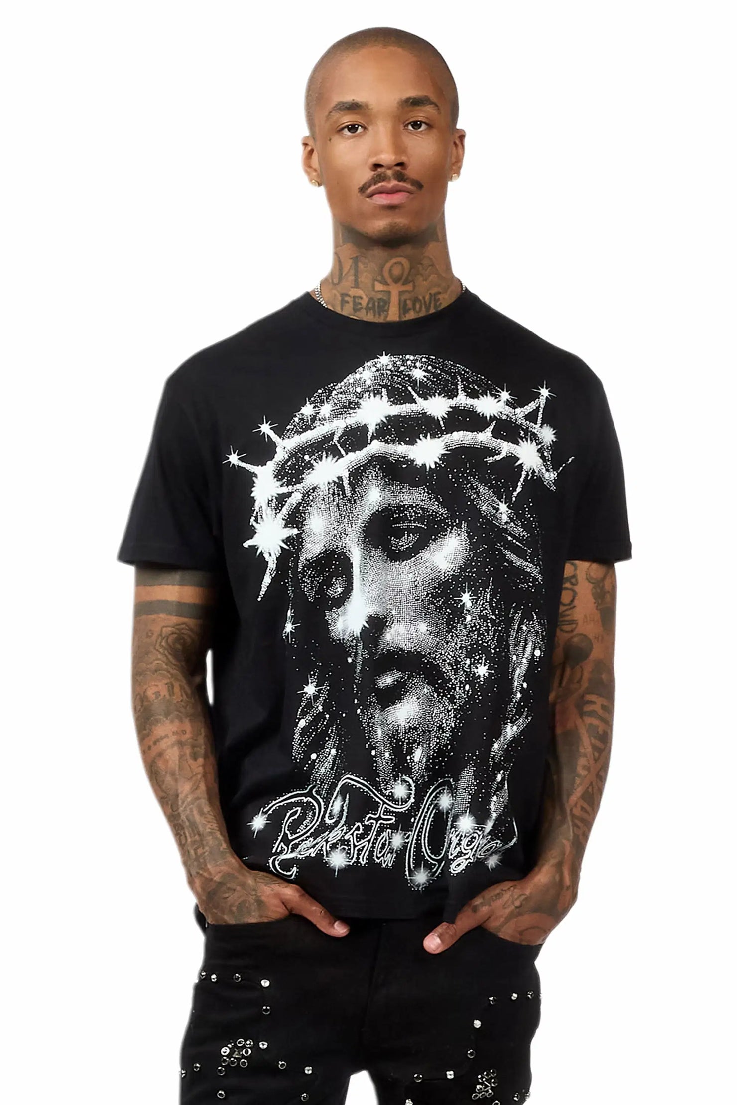 Zayir Black Oversized Graphic T-Shirt