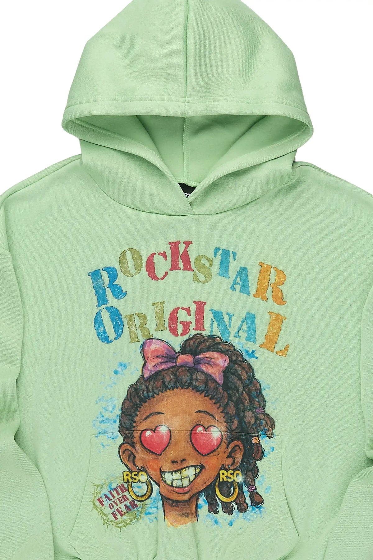 Girls Jaggy Sage Graphic Hoodie