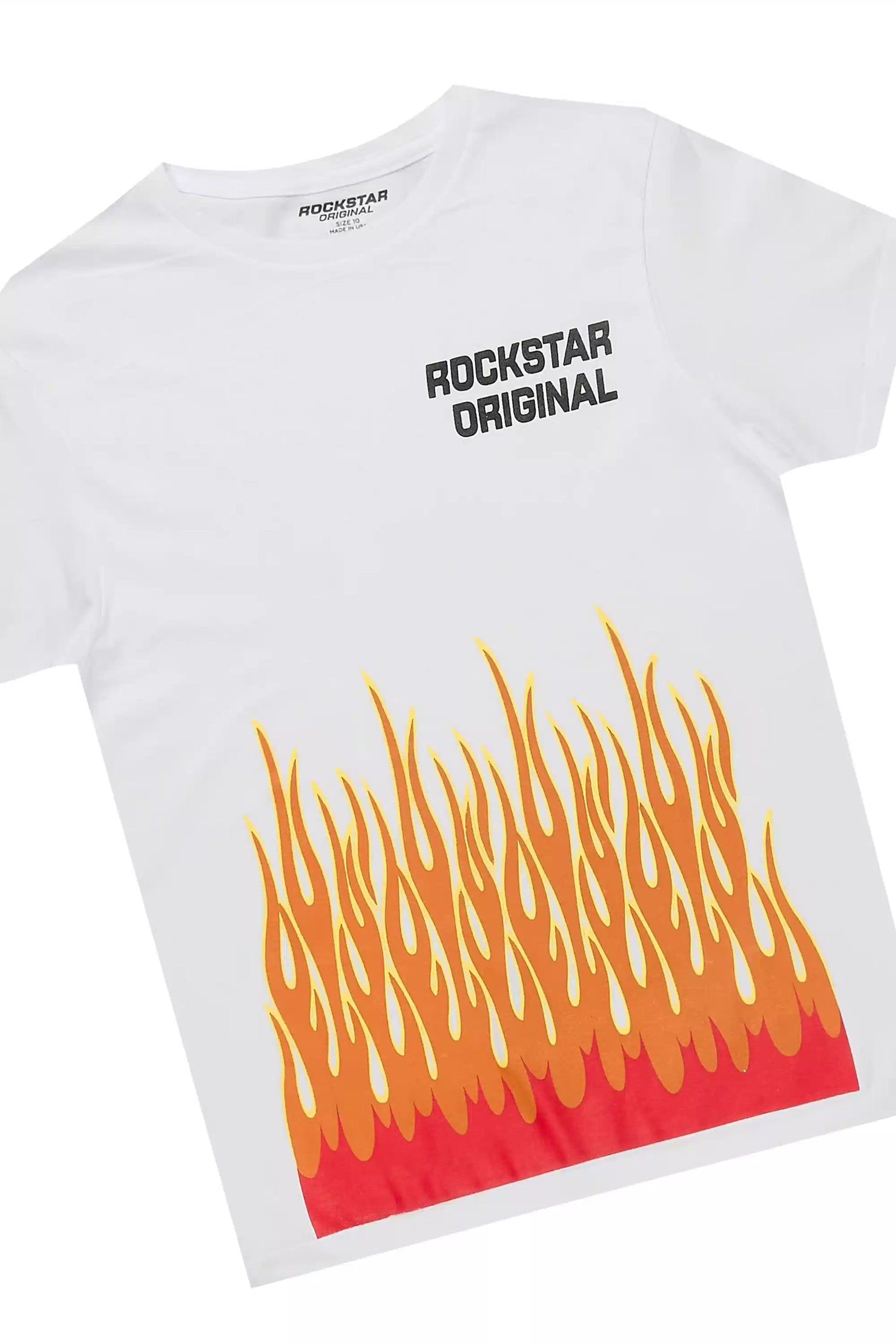 Boys Roeland White T-Shirt/Denim Short Set