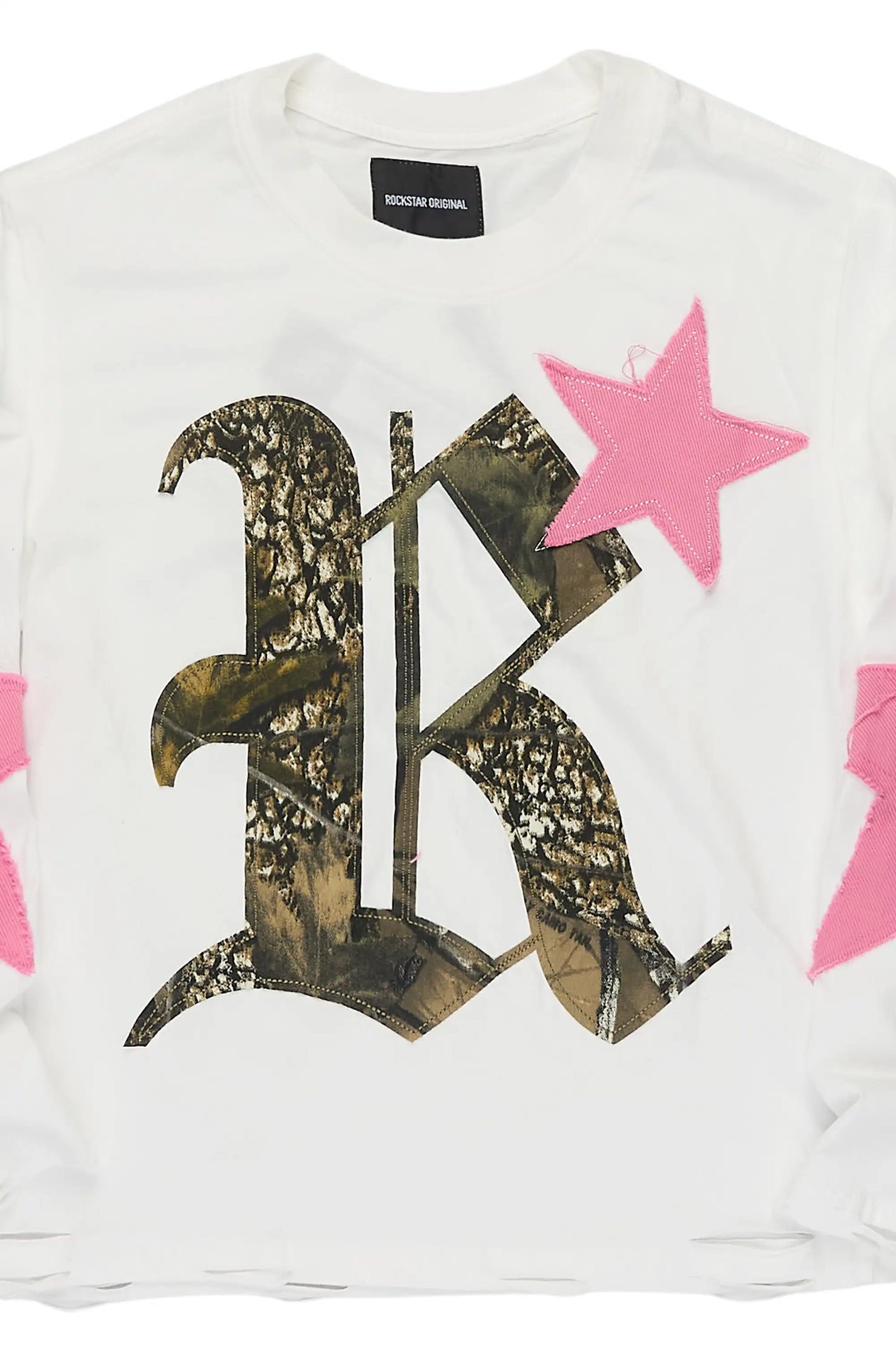 Girls Delgera White/Pink L/S T-Shirt