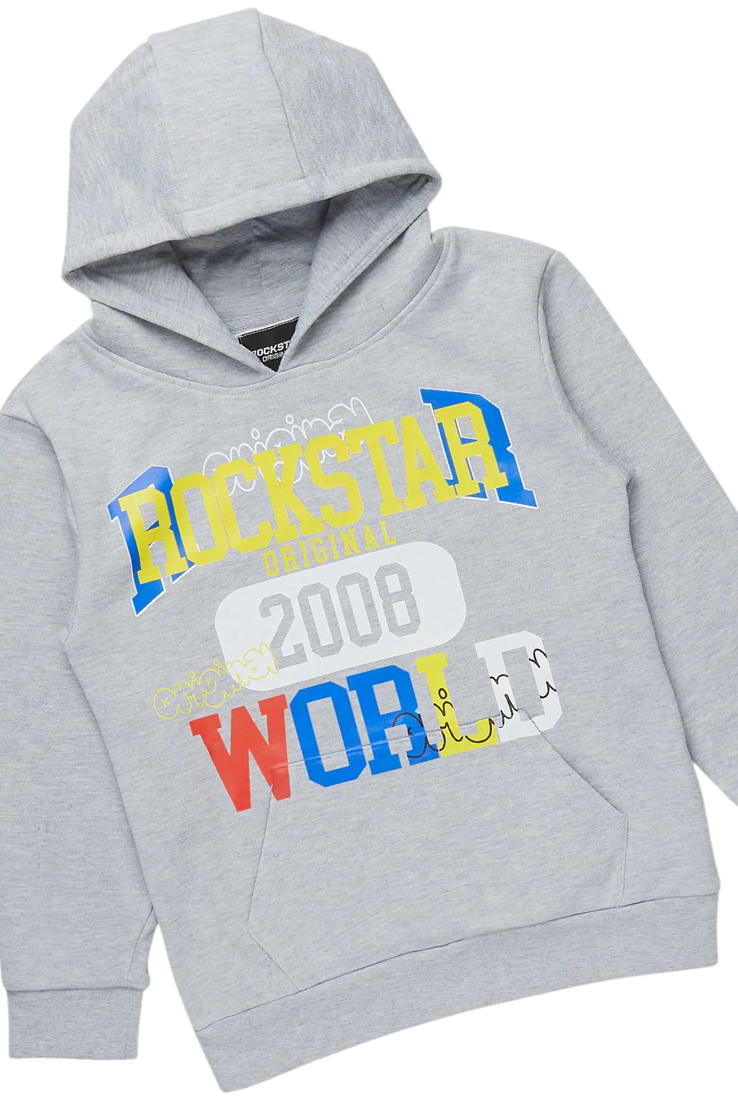 Boys Daria Grey/Red Hoodie/Stacked Jean Set