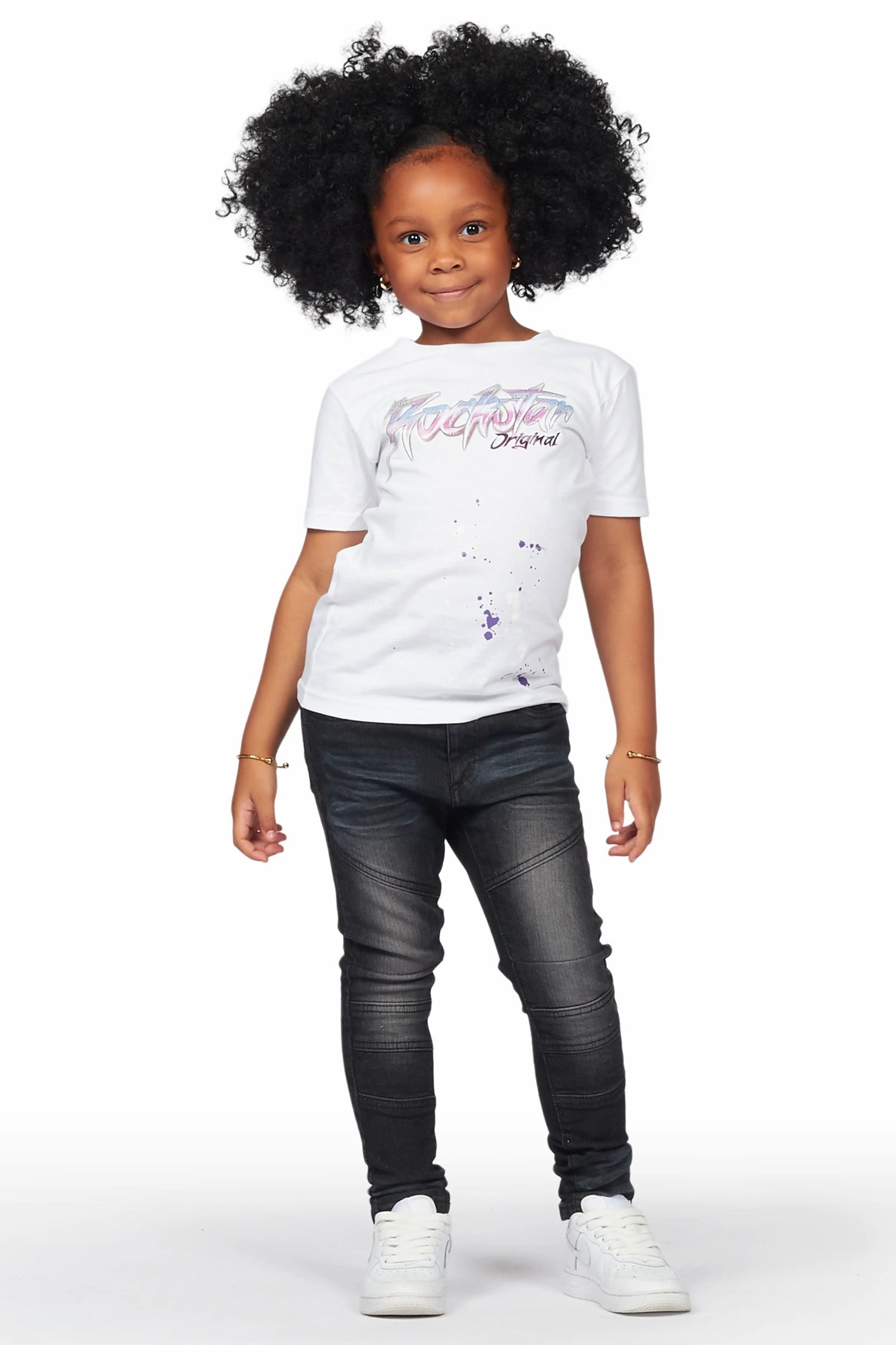 Girls Hale Grey Biker Skinny Jean