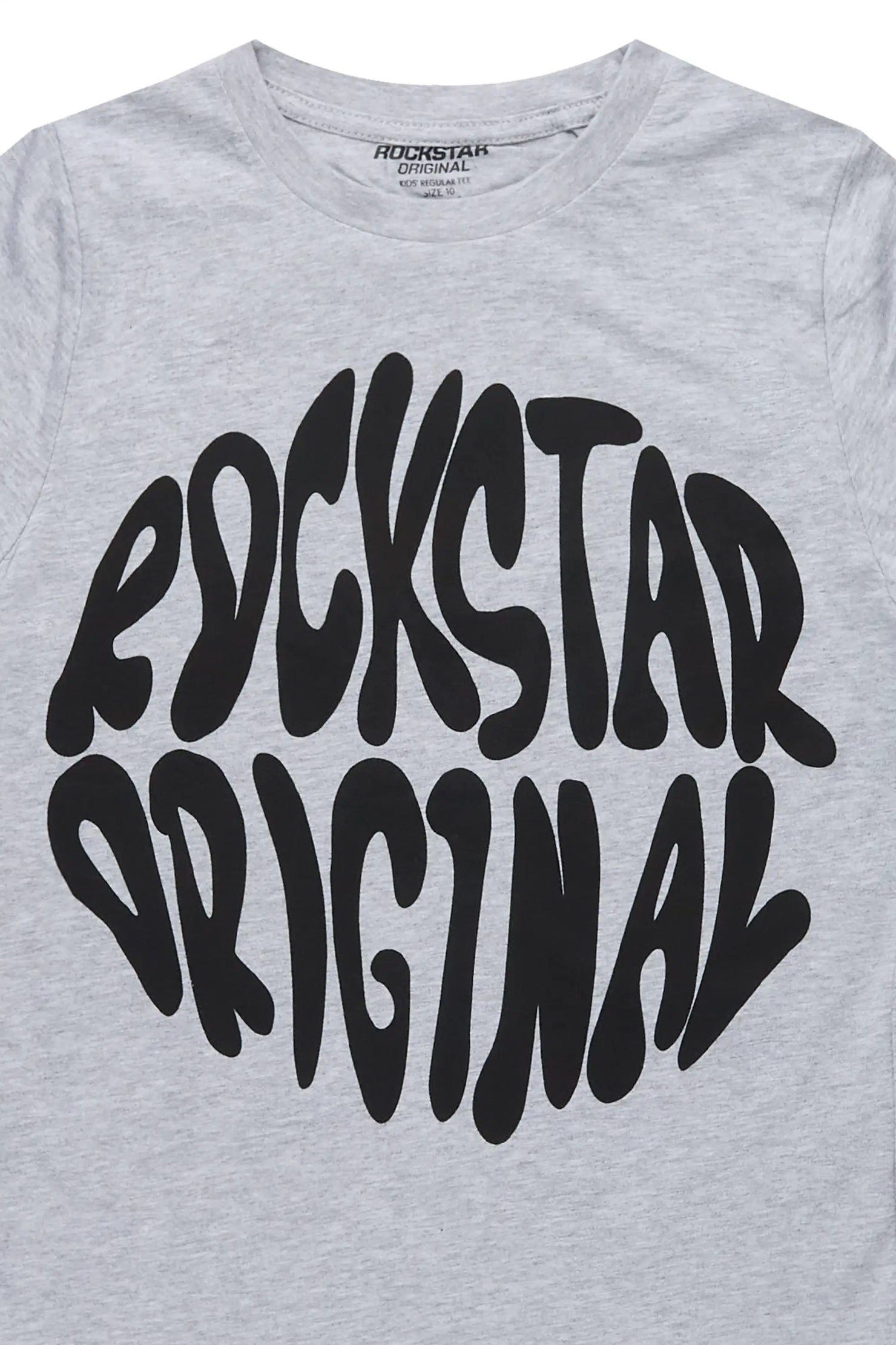 Boys Thierry Heather Grey/Black Graphic T-Shirt
