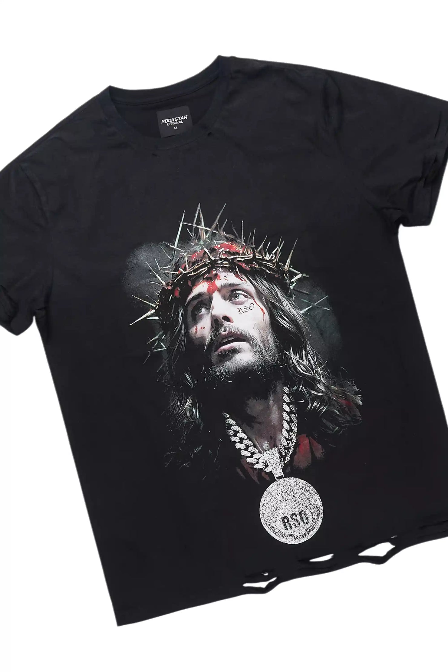 Amina Black T-Shirt Stacked Flare Jean Set