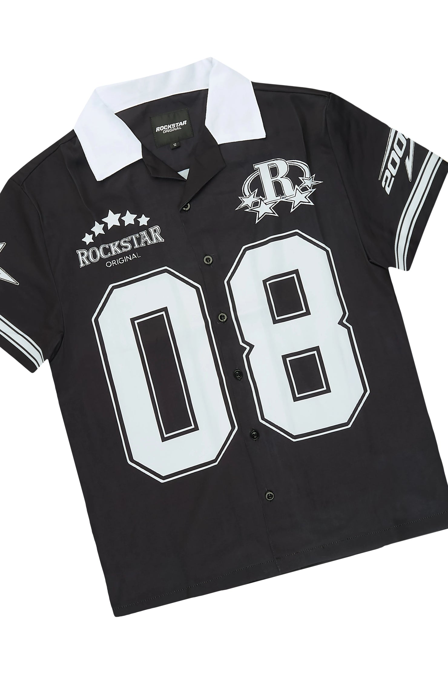 Boys Tim Black Button Down T-Shirt/Short Set