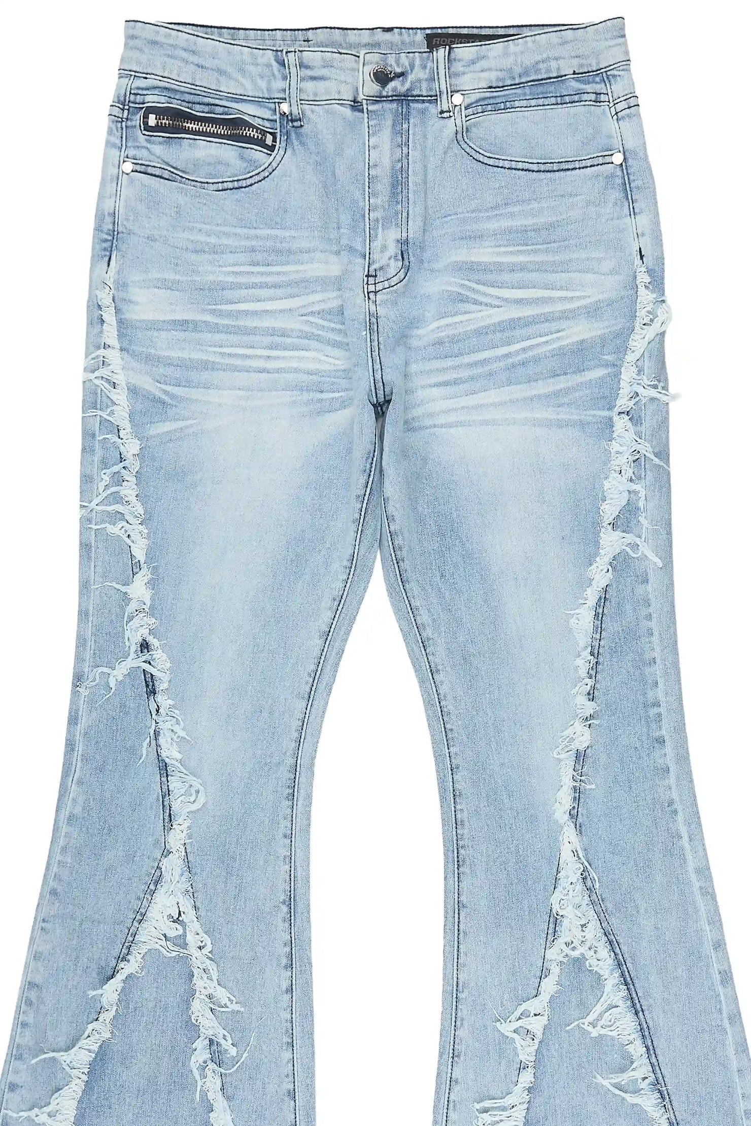Vane Light Blue Stacked Super Flare Jean