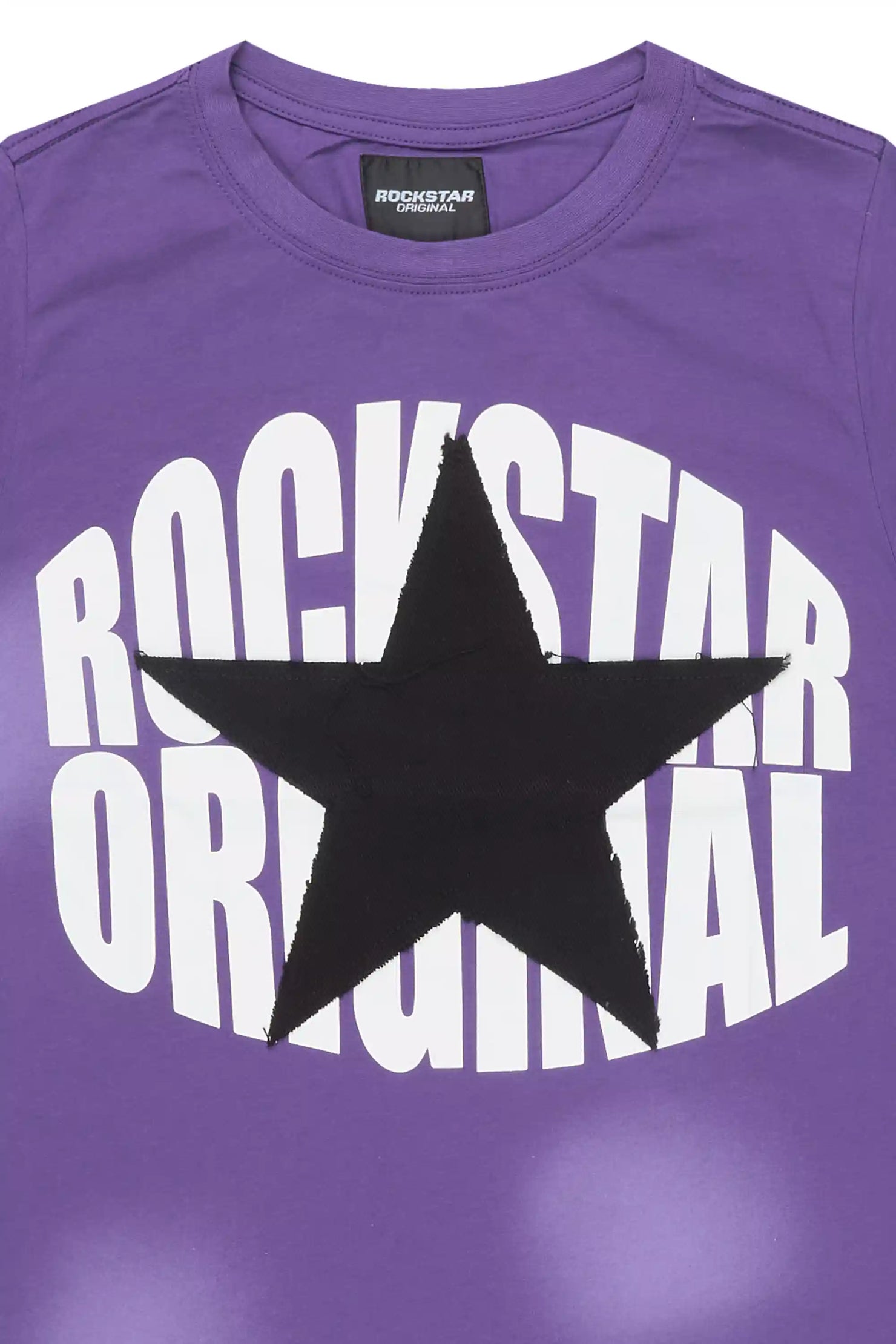 Boys State Purple/White Graphic T-Shirt with Patch