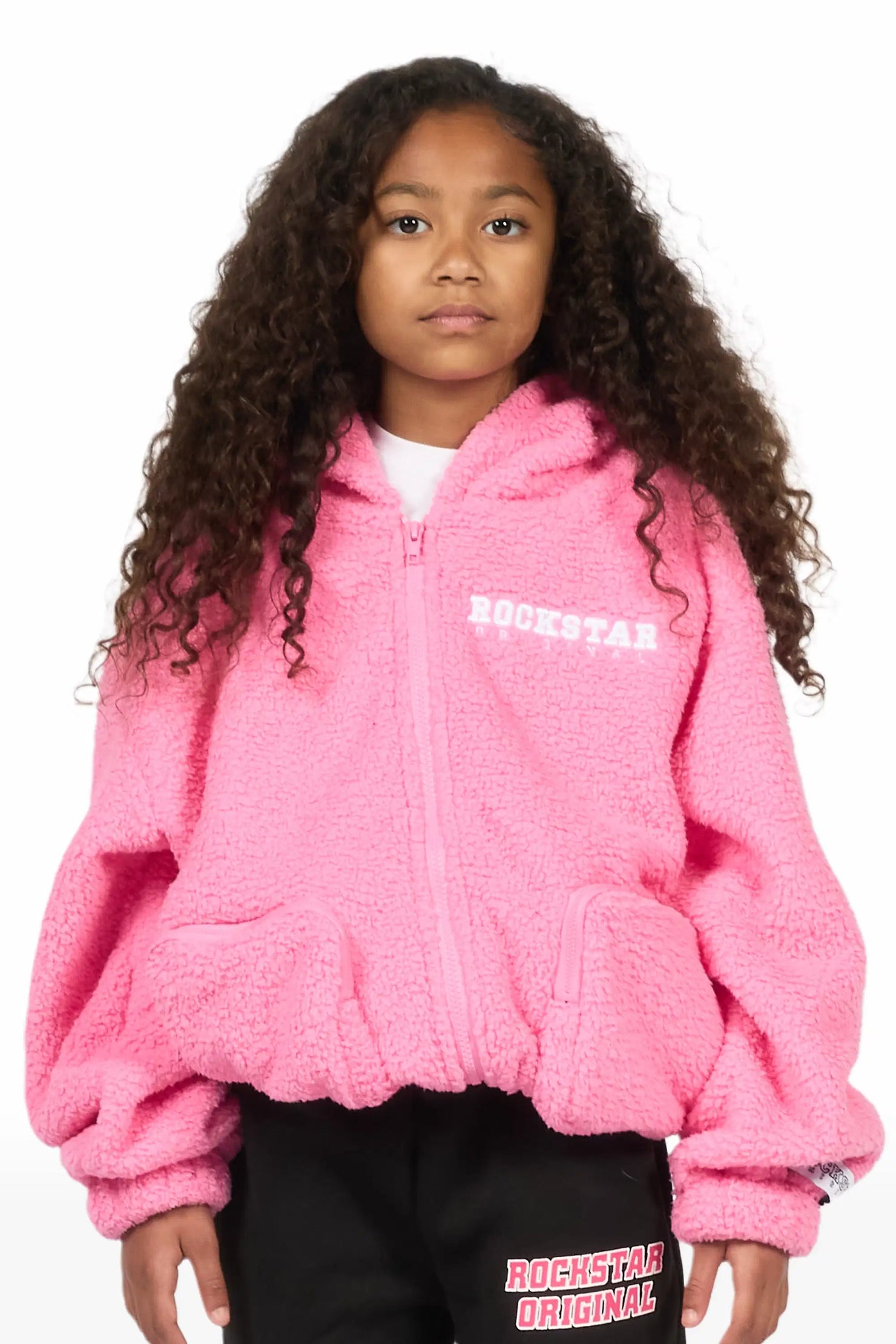 Girls Lonia Pink Sherpa Jacket
