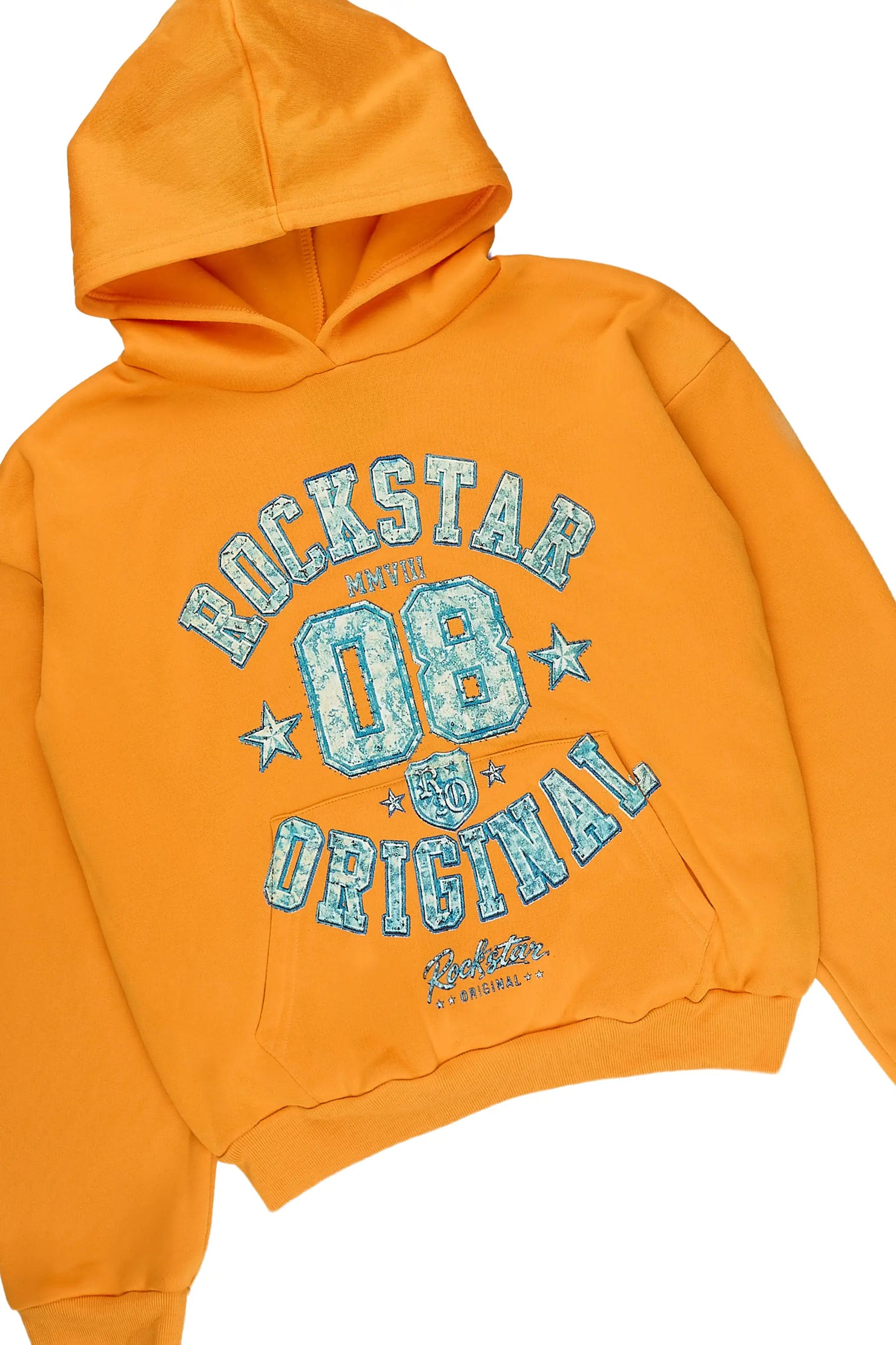 Boys Atramen Orange/Cream Stacked Hoodie Track Set