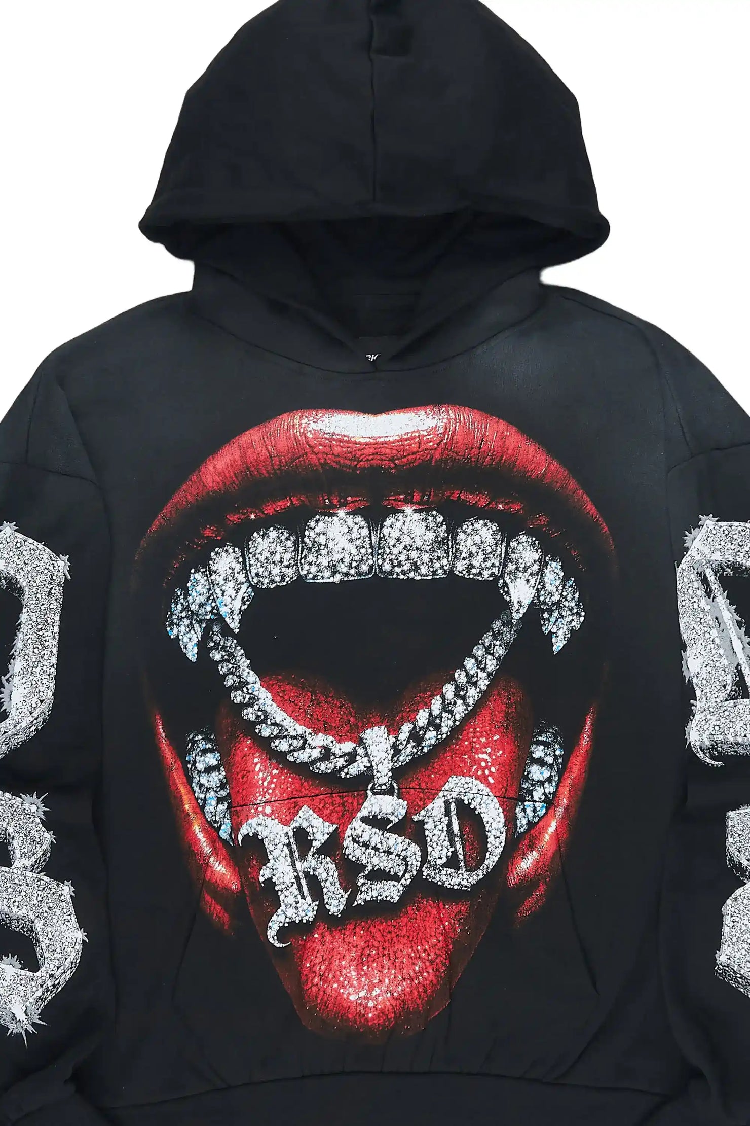 Alirah Black Graphic Hoodie