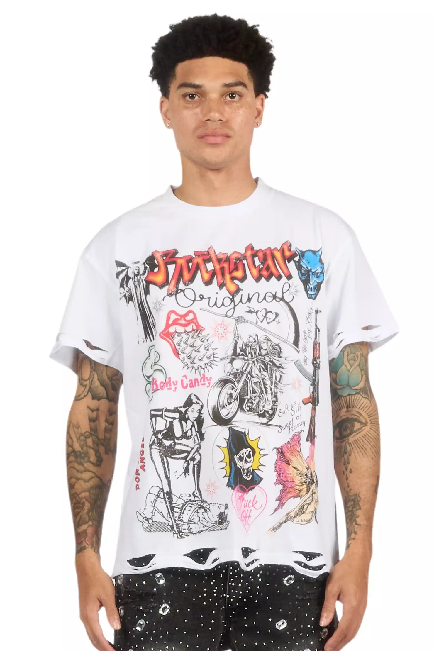 Shootah White Oversized Graphic T-Shirt