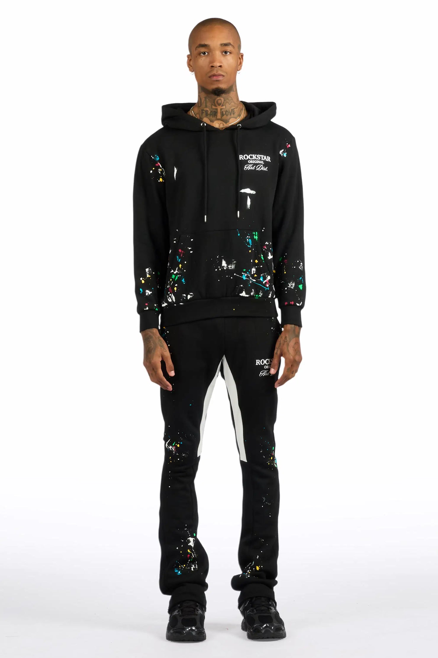 Art Dist 2.0 Black/Multi Hoodie/Stacked Flare Track Set