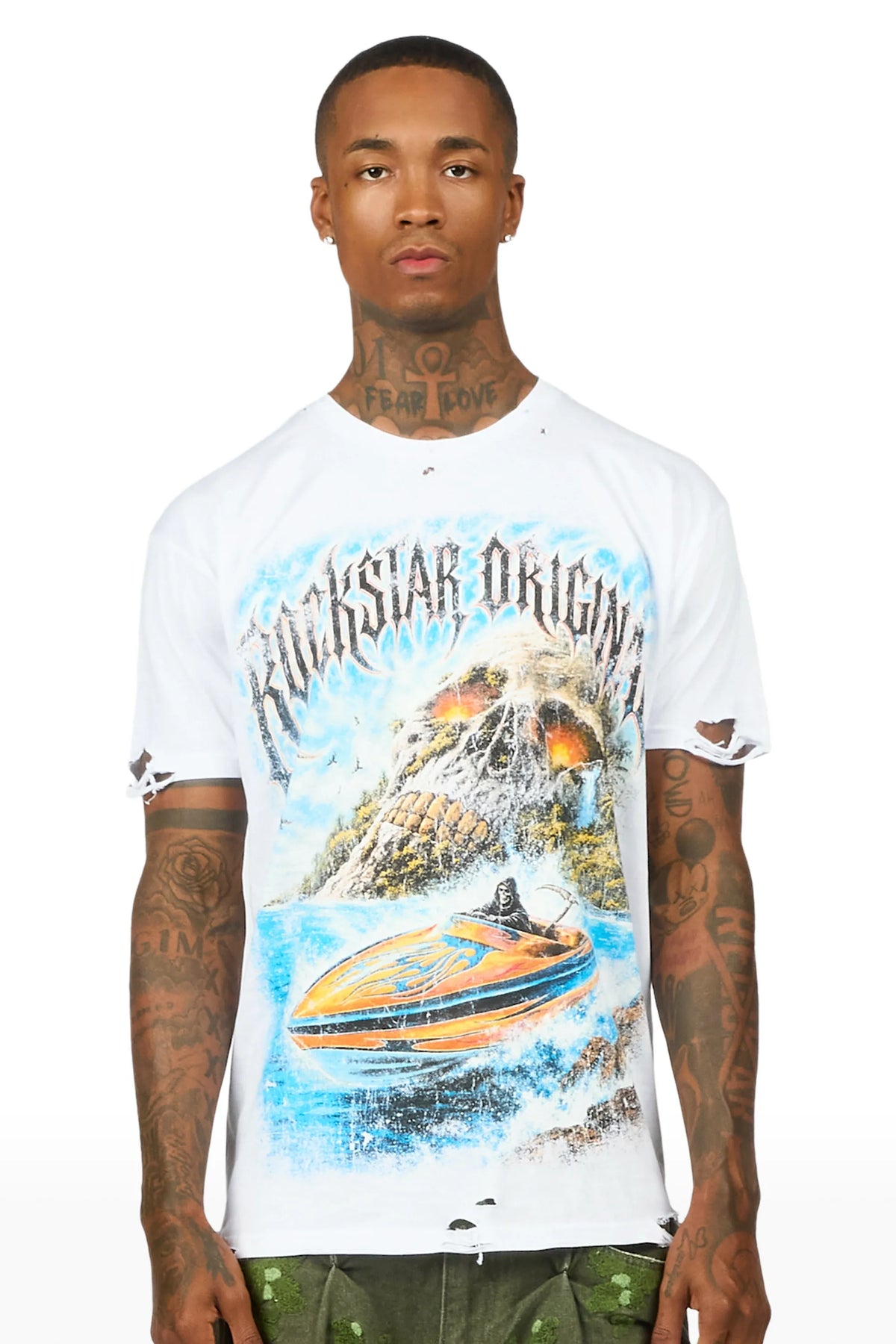 Bastien White Oversized Graphic T-Shirt