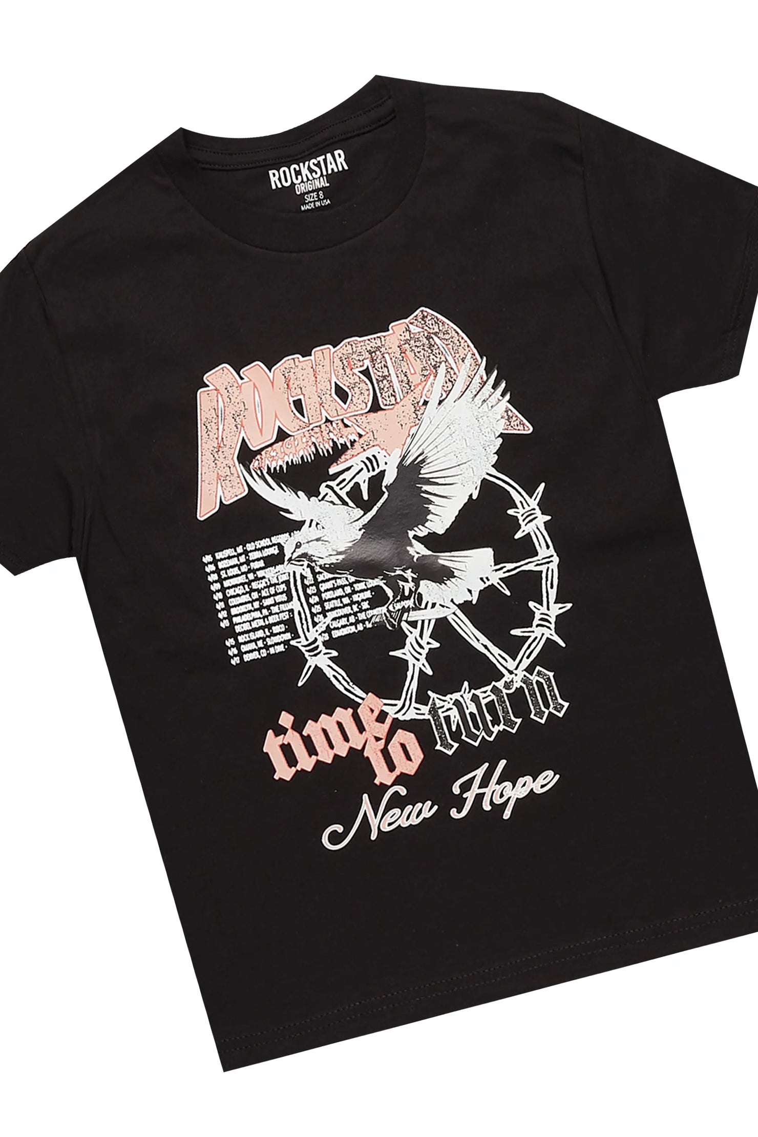 Girls Burial Black T-Shirt/Baggy Fit Jean Set