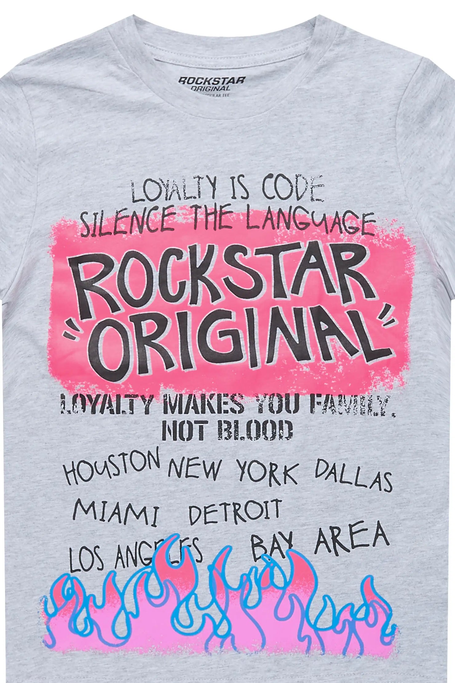 Boys Beno Heather Grey Graphic T-Shirt