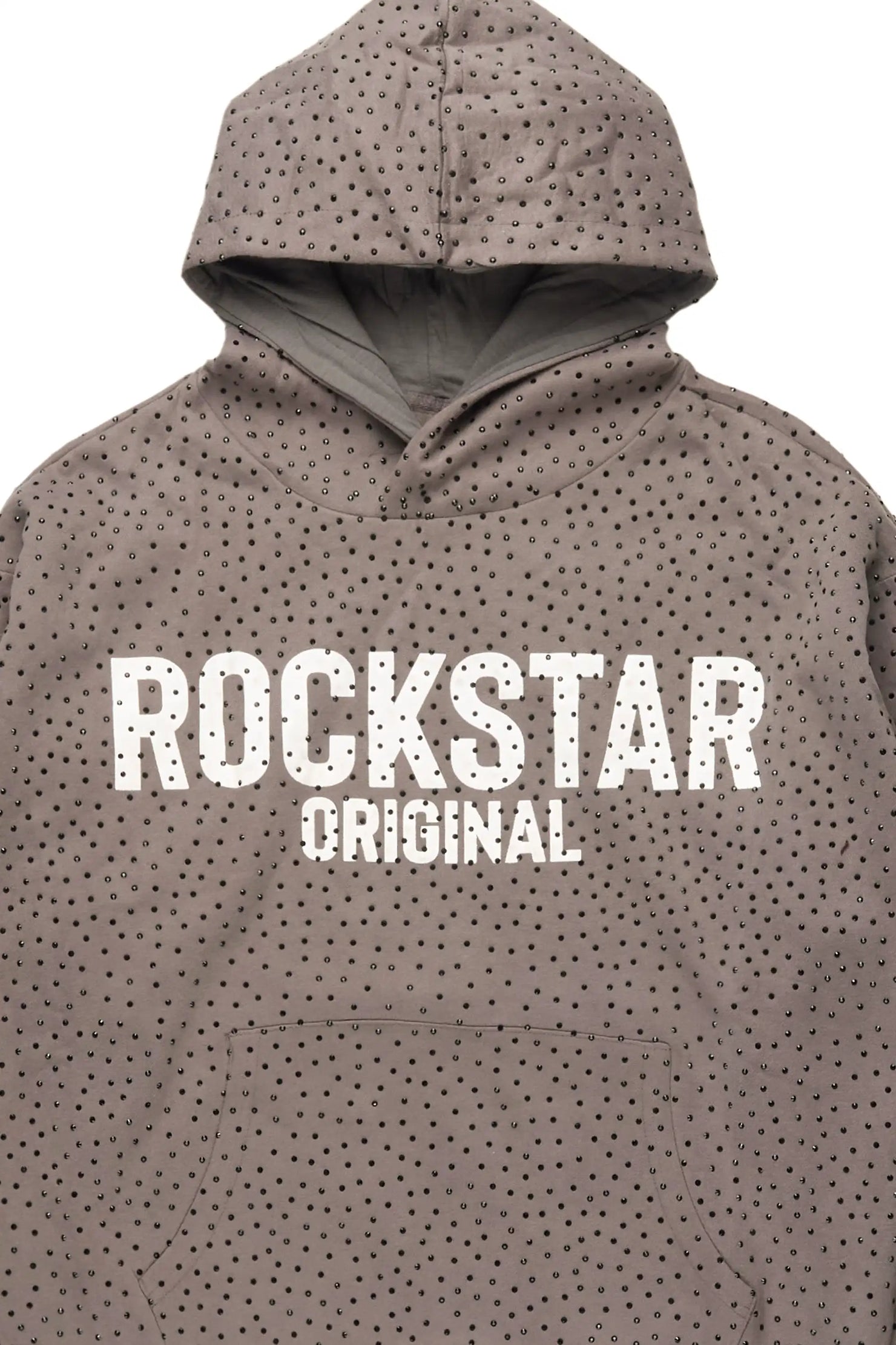 Crystiqa Charcoal/White Rhinestone Hoodie