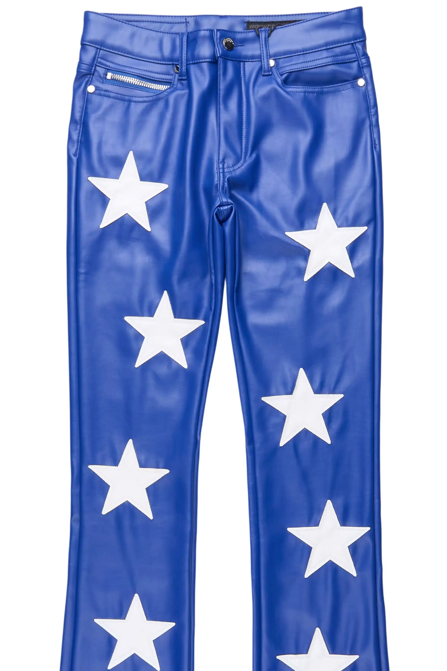 Steen Royal Blue  PU Stacked Flare Jean