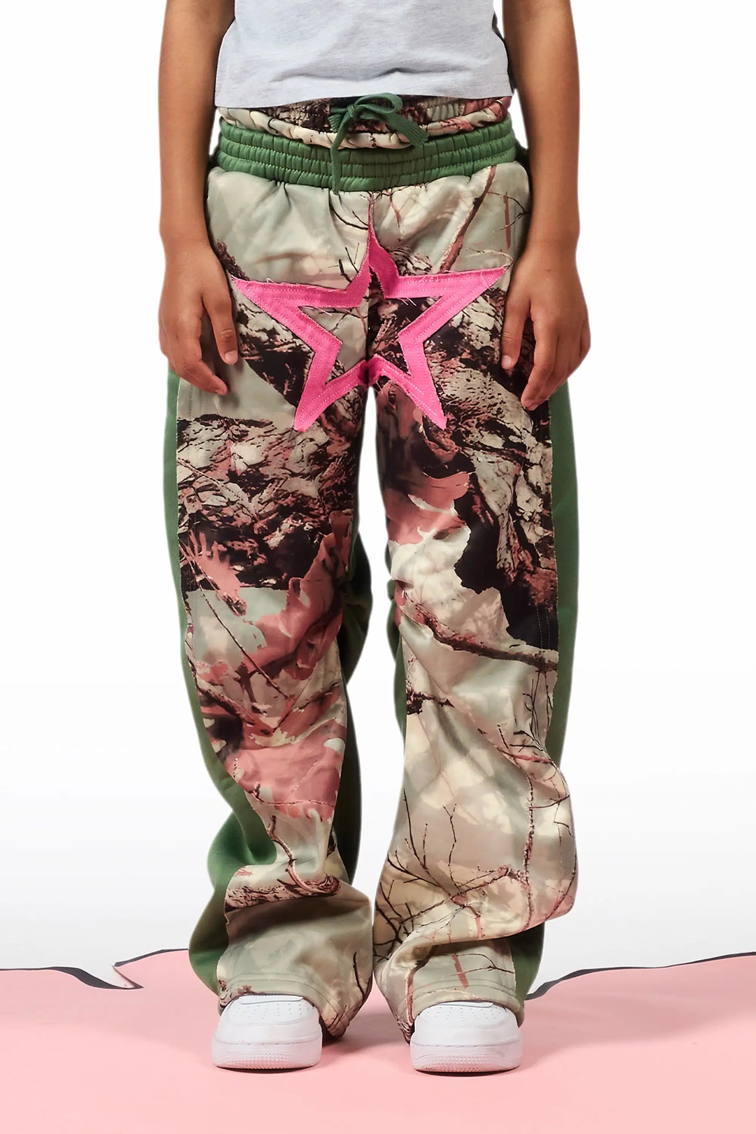 Girls Canaan Camo Double Waisted Baggy Track Pant