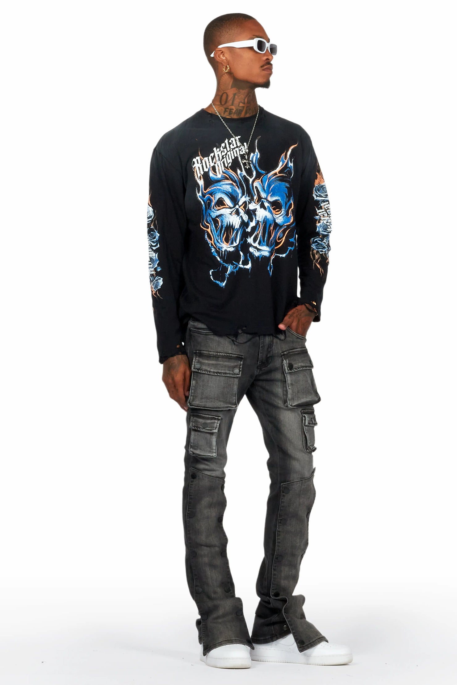 Texastea Black Long Sleeve Graphic T-Shirt