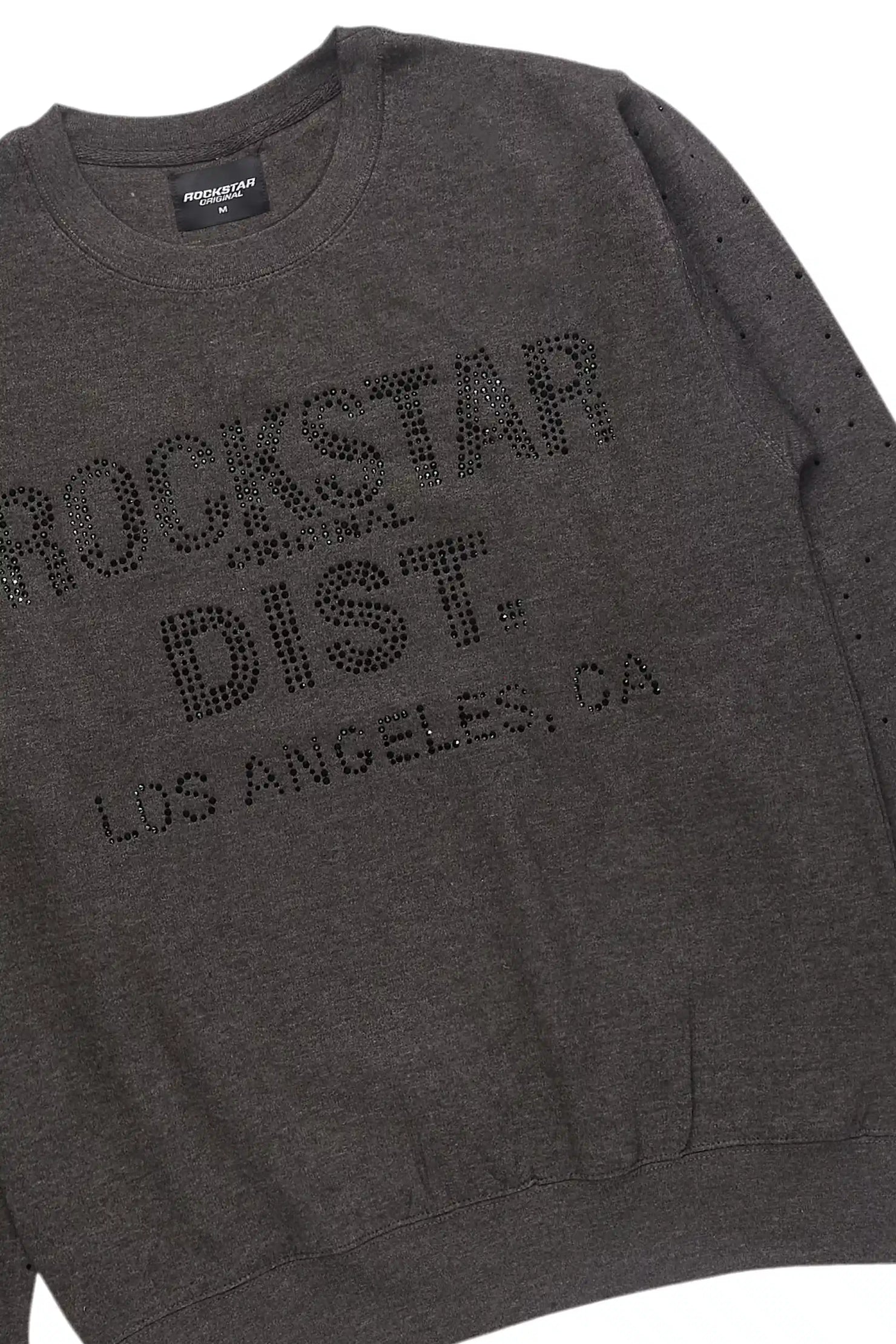 Raze Charcoal/Black Rhinestone Crewneck Sweatshirt