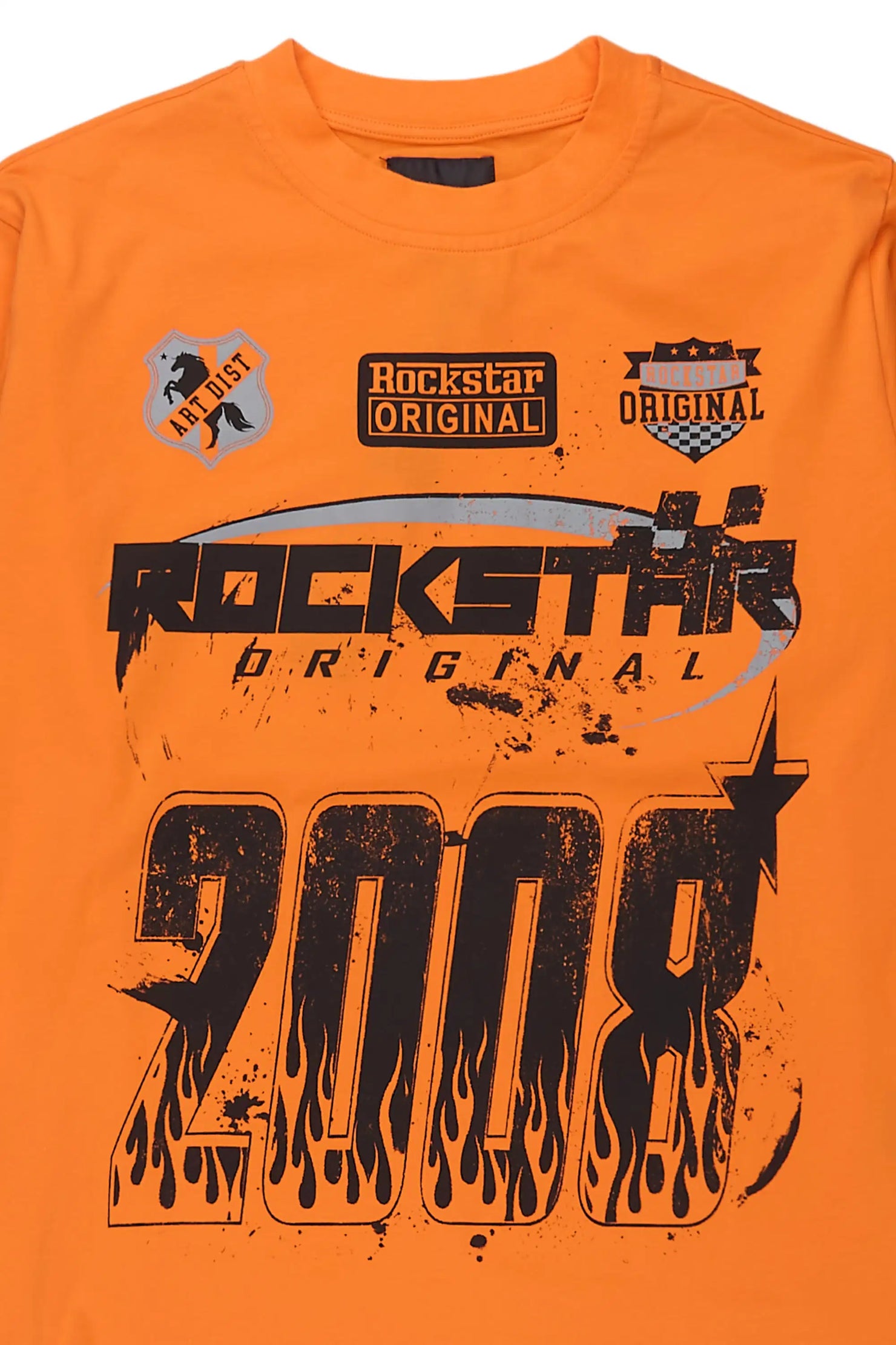 Boys Amos Orange Long Sleeve Graphic T-Shirt