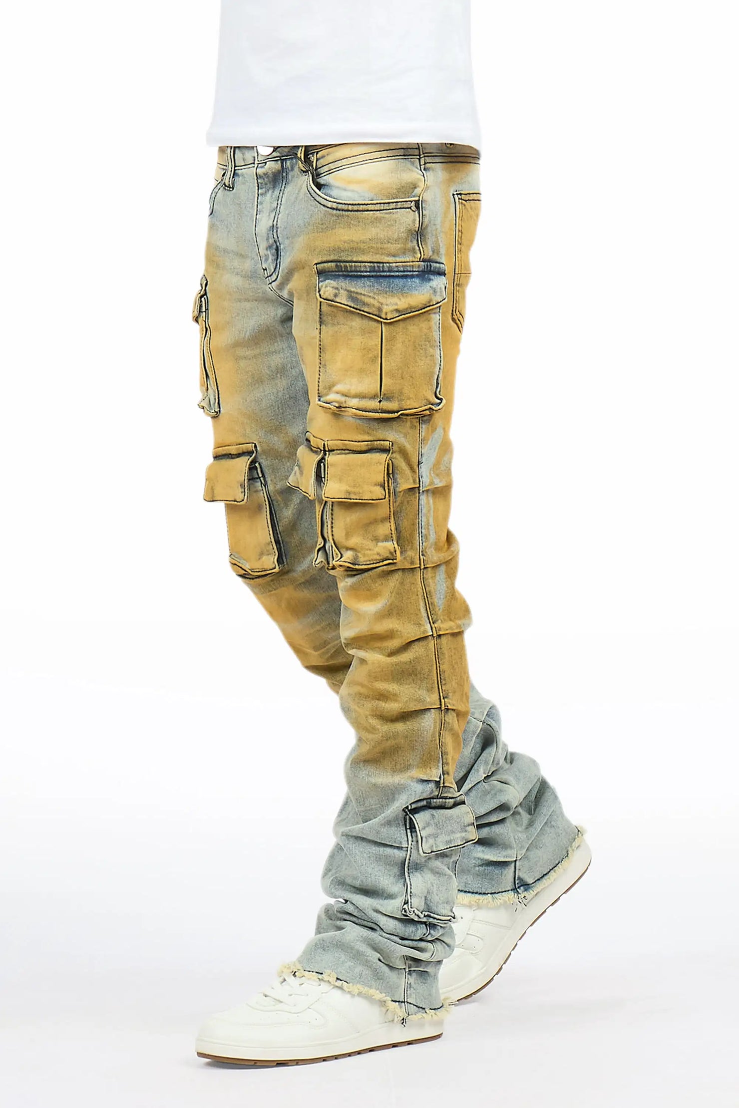 Boys Gentry Tint Light Blue Stacked Flare Jean