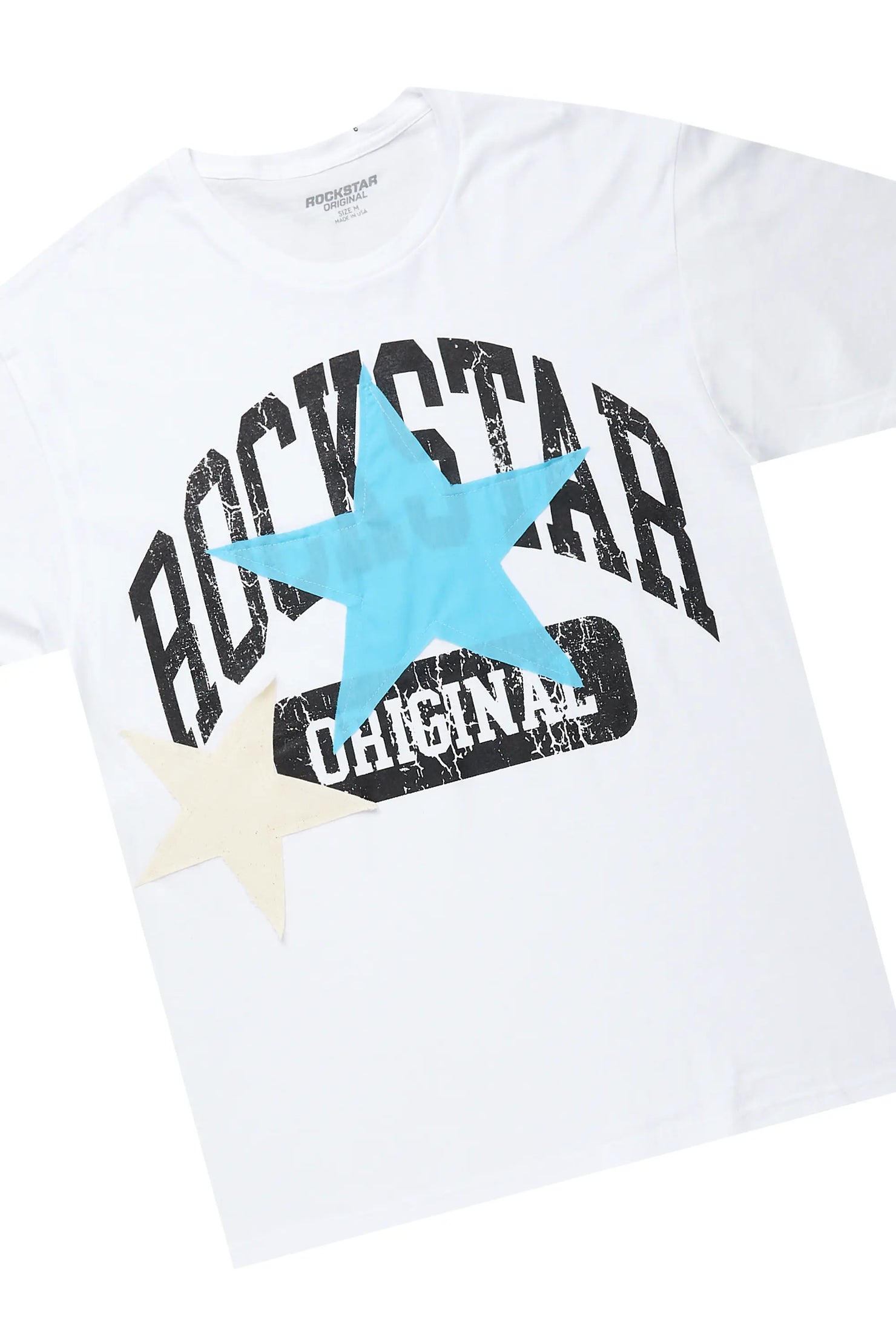 Mallor White/Blue T-Shirt/Stacked Track Set