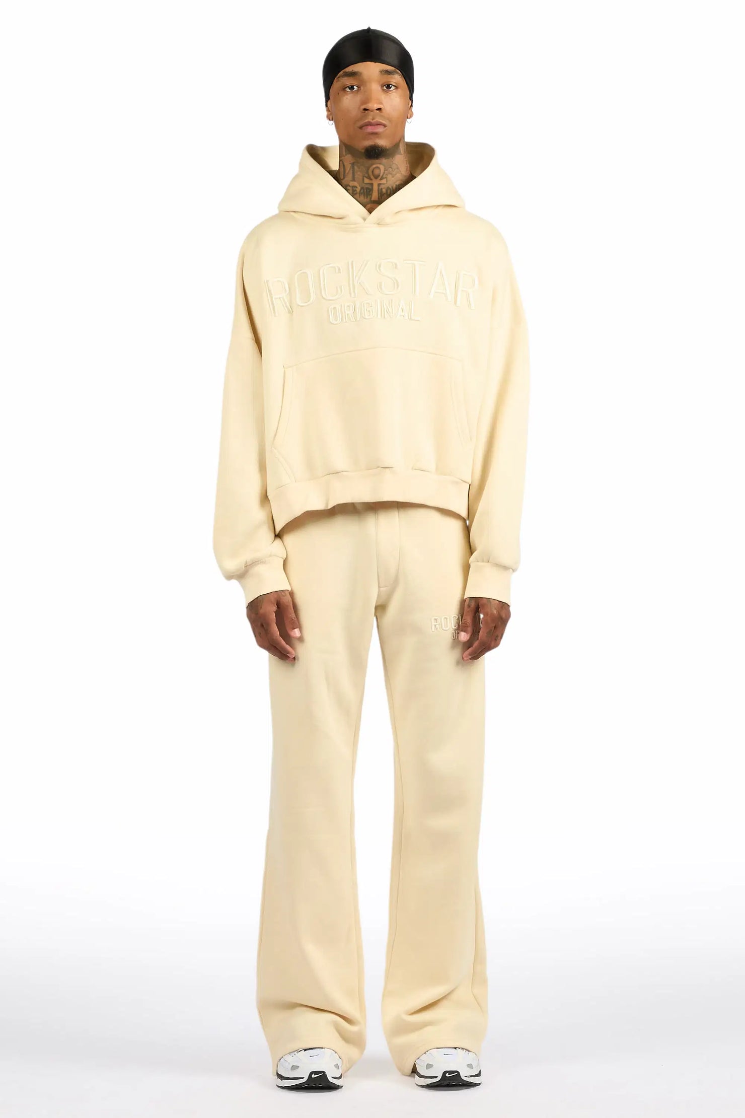 Alpha Beige Hoodie/Baggy Track Pant Set