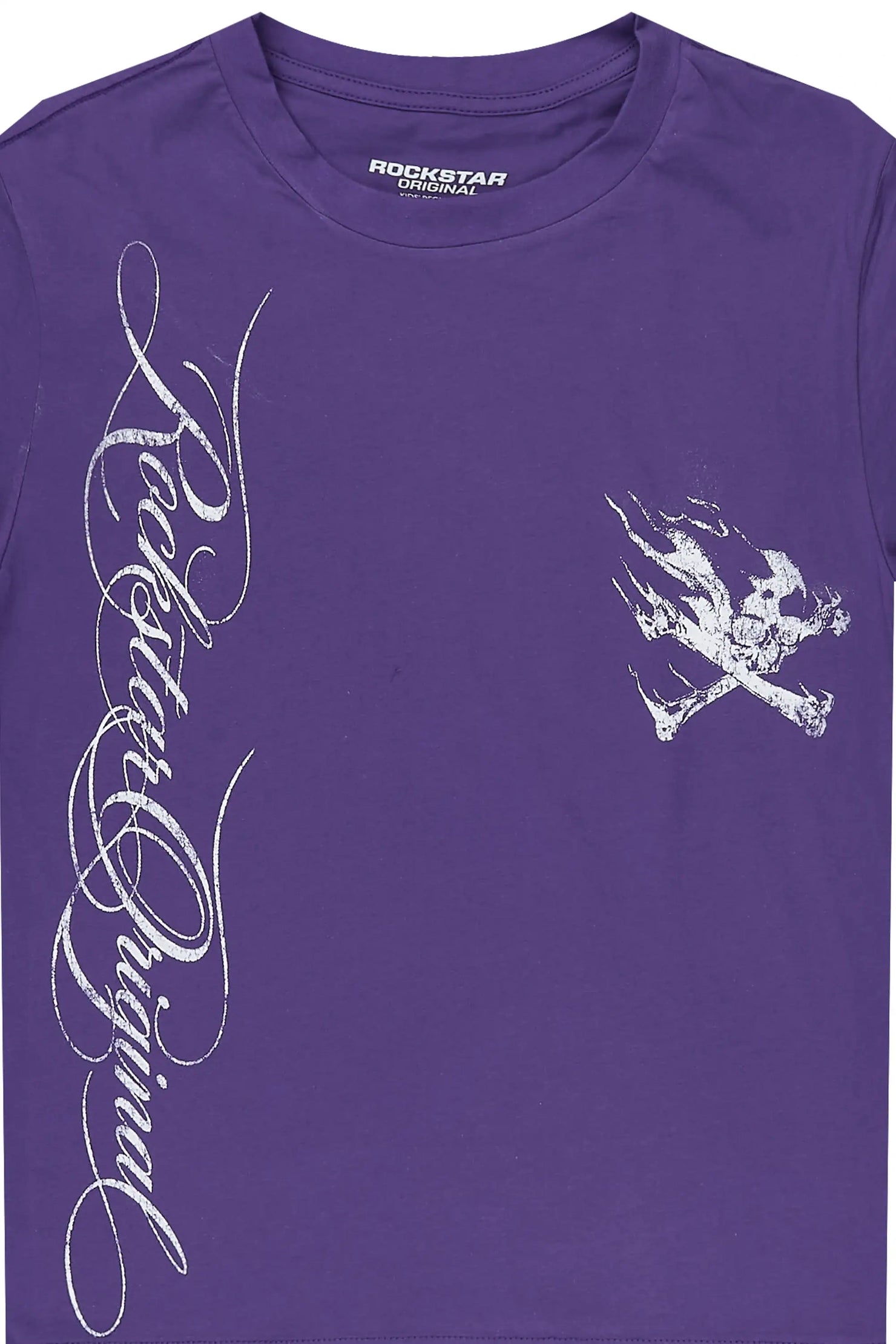 Boys Cobain Purple/White Graphic T-Shirt