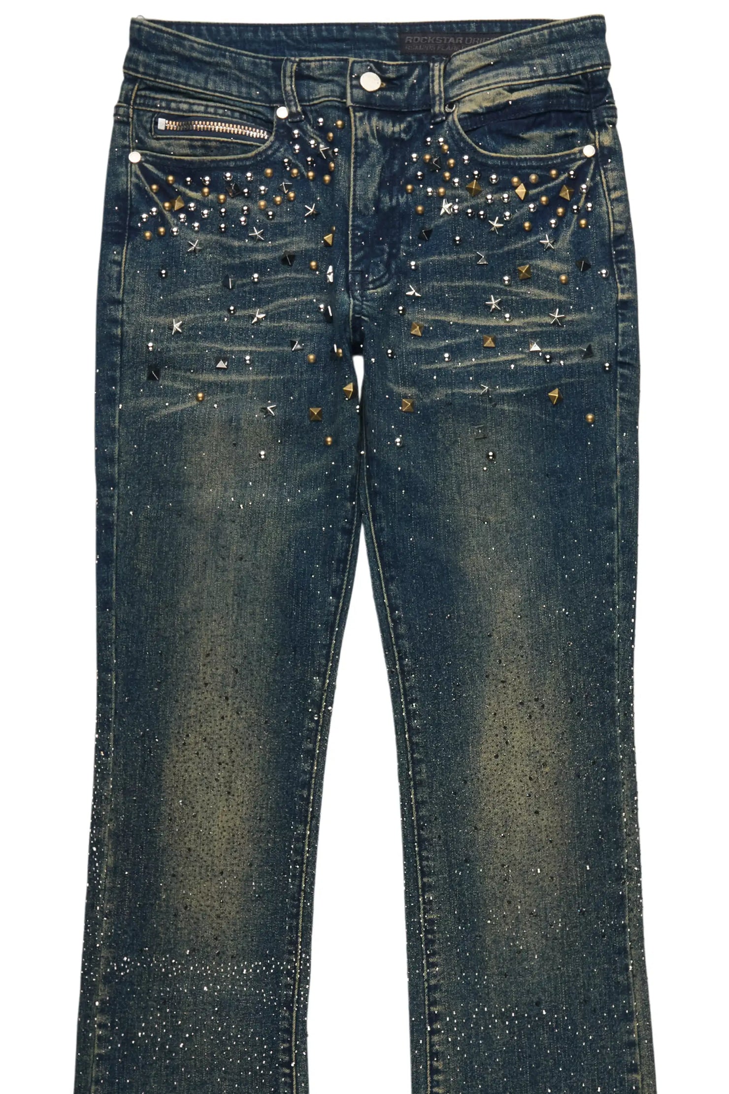 Onyx Tint Blue Stacked Flare Jean