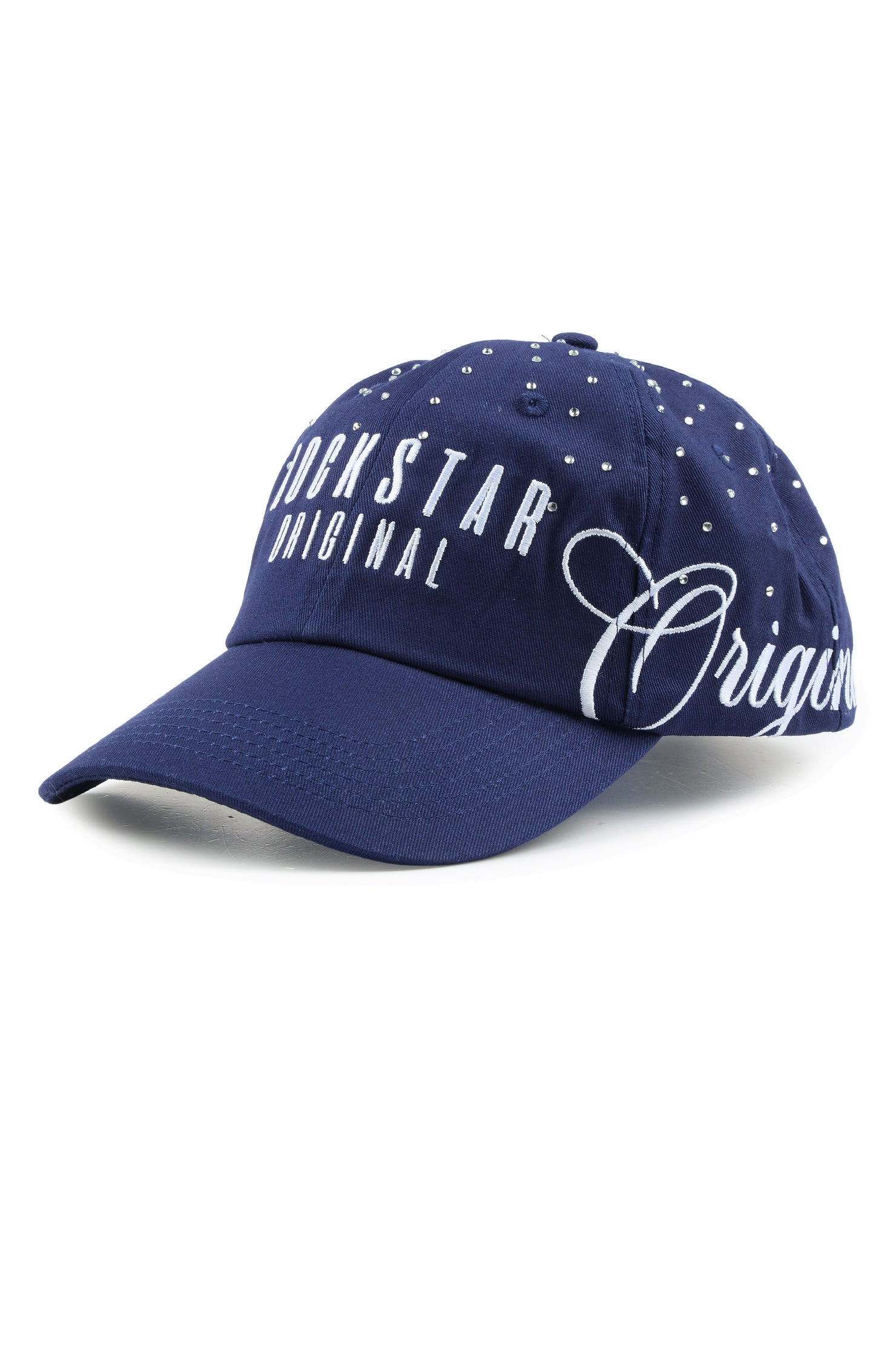 Denazia Navy Rhinestone Trucker Hat