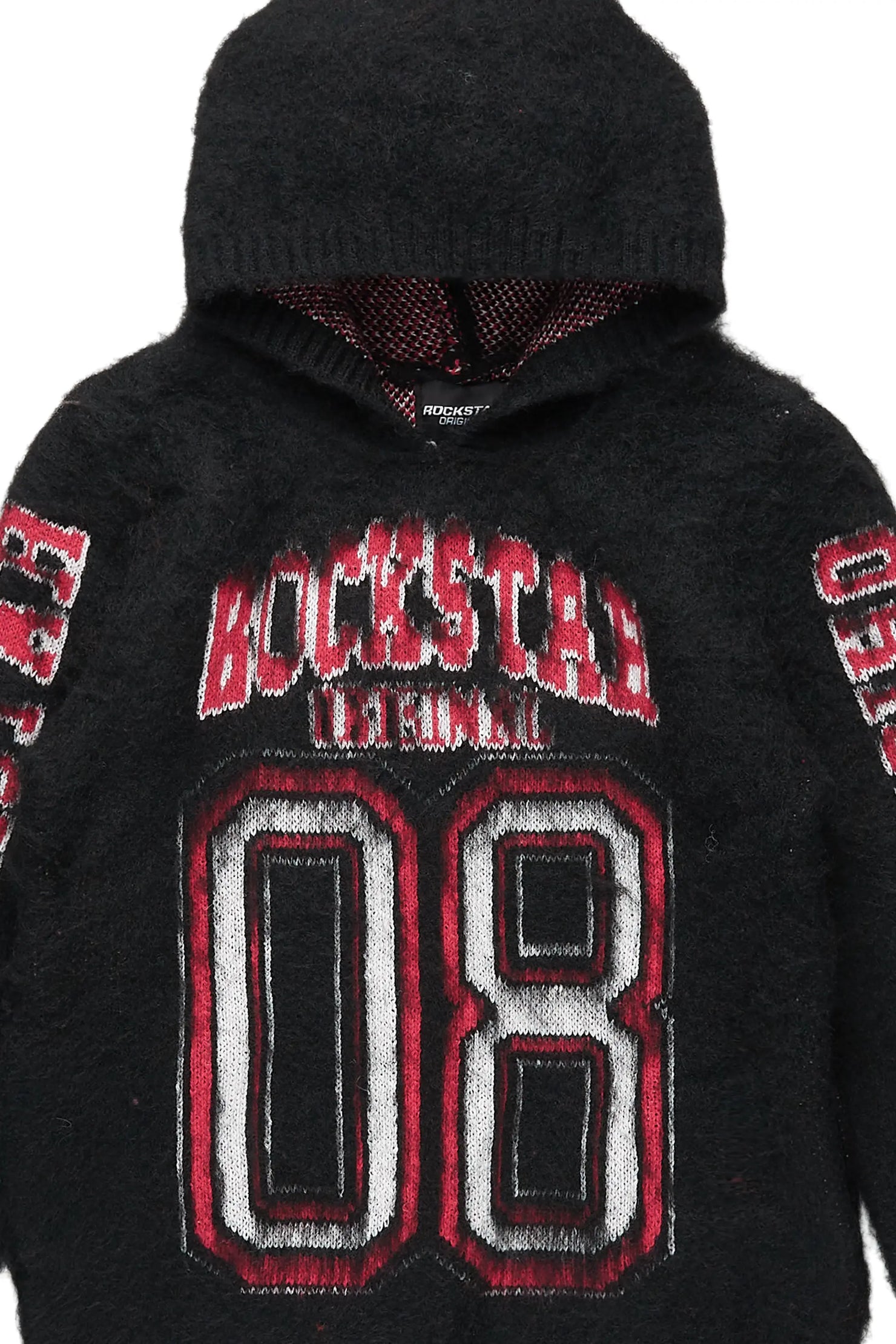 Boys Fields Black Graphic Mohair Hoodie