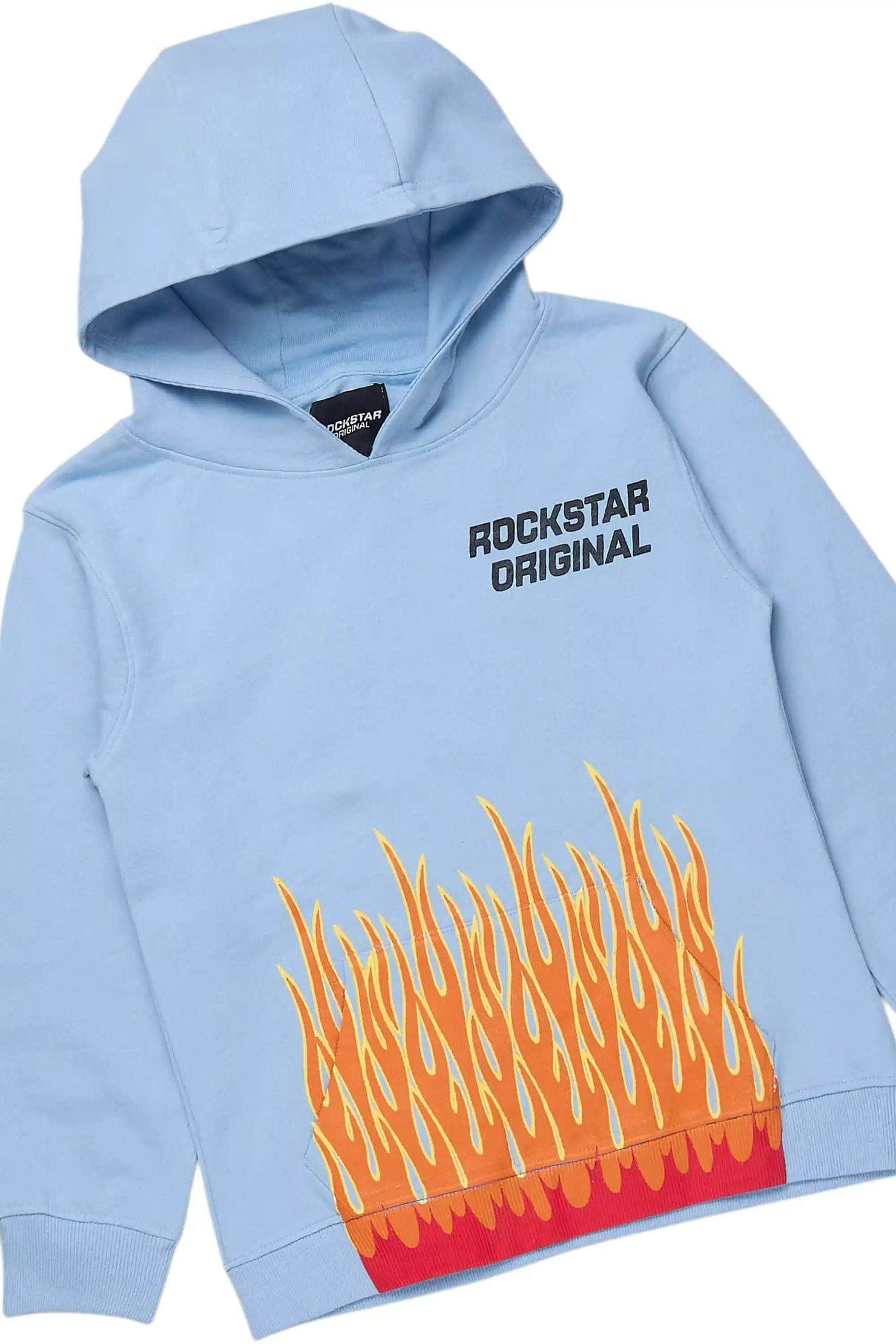 Boys Roeland Baby Blue/Red Stacked Flare Pant Set