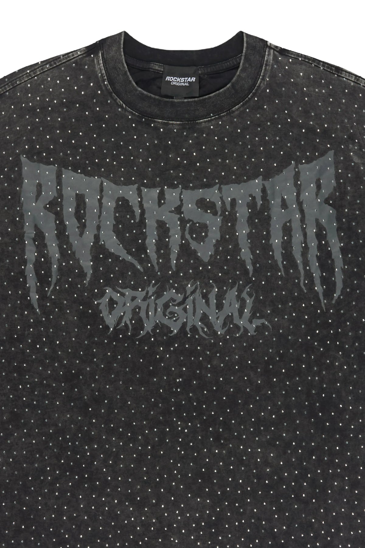 Andros Black Rhinestone Oversized Graphic T-Shirt