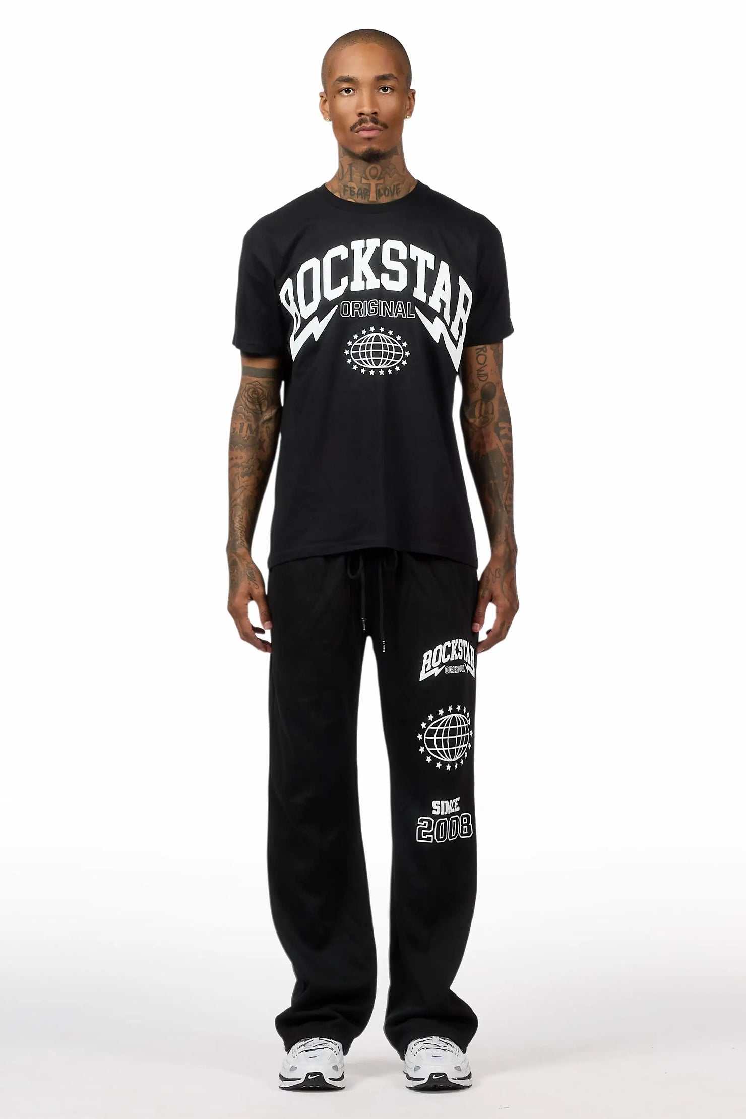 Stori Black/White T-Shirt/ Relaxed Track Set