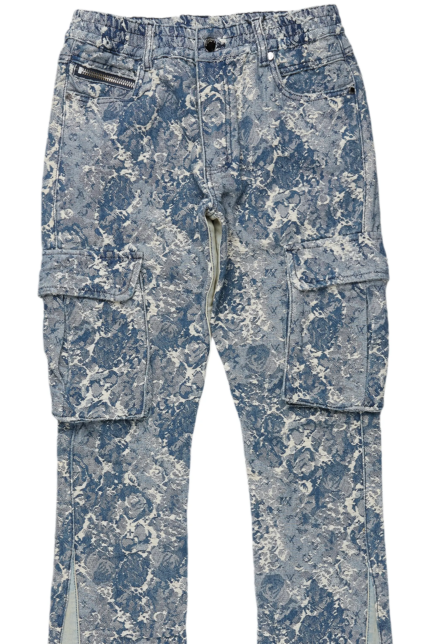 Bower Light Blue Stacked Flare Jean