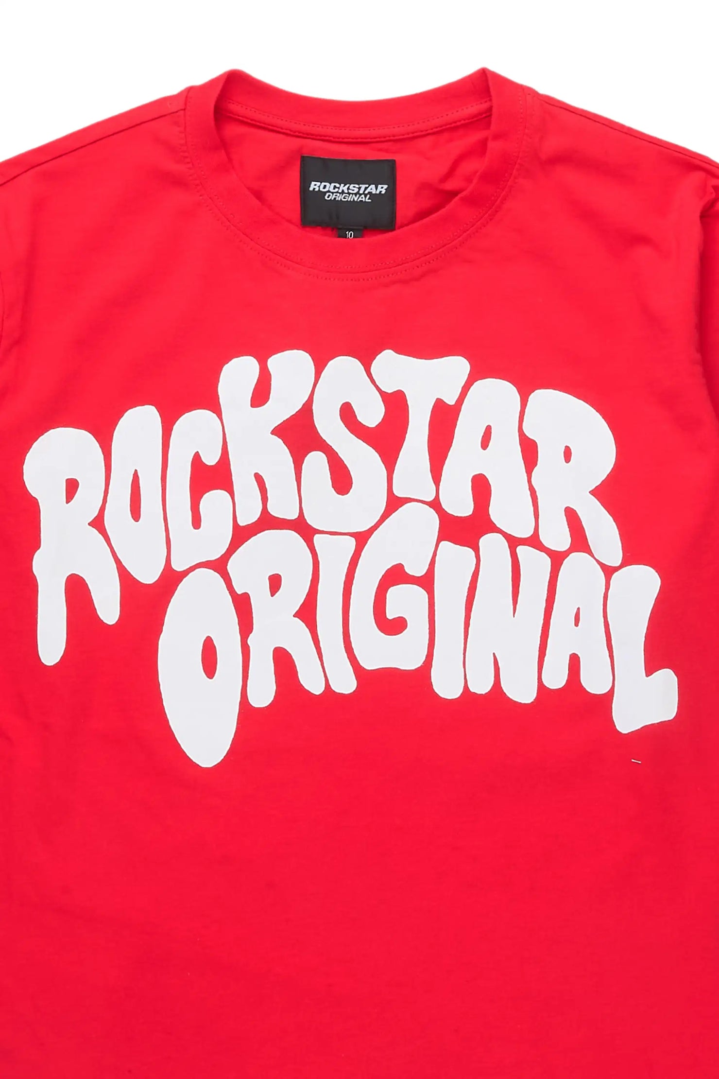 Boys Monit Red/White Double Layer Graphic T-Shirt