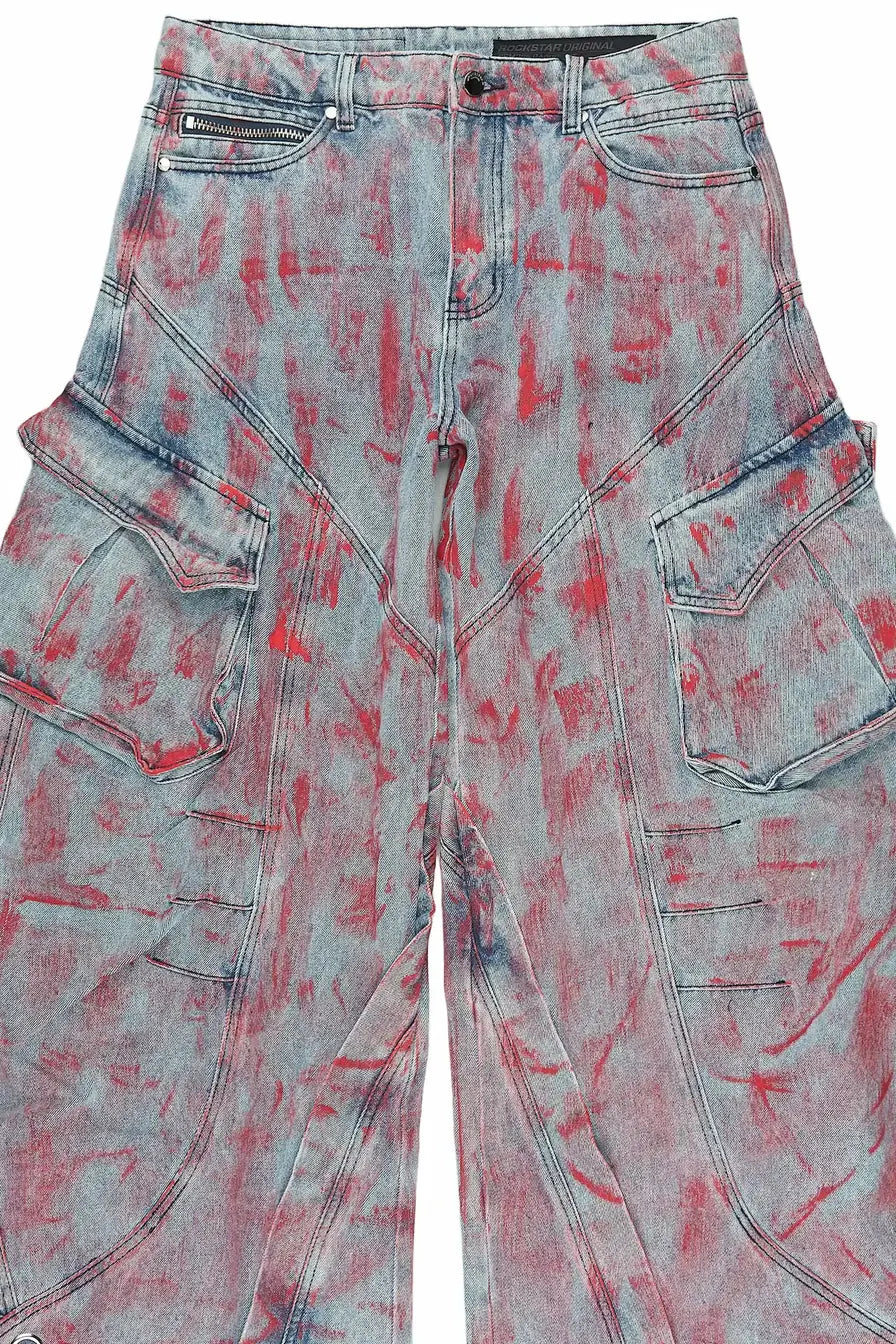 Tren Red/Blue Barrel Fit Jean