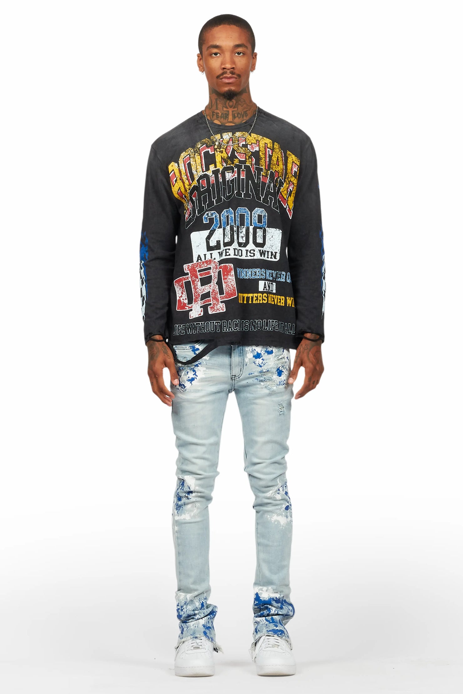 Kodak Blue Painter Stacked Flare Jean