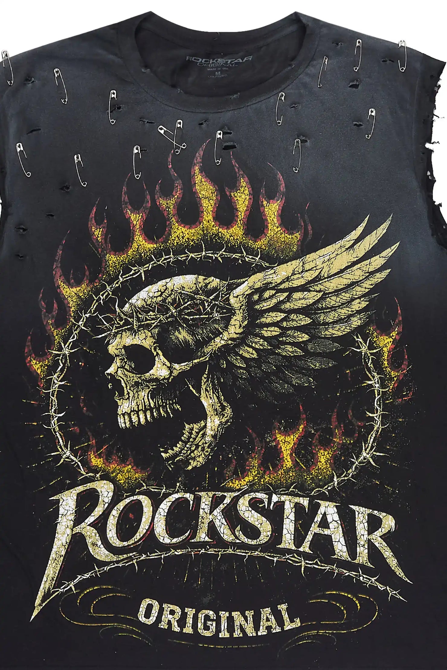 Destan Black Oversized Cut Off T-Shirt